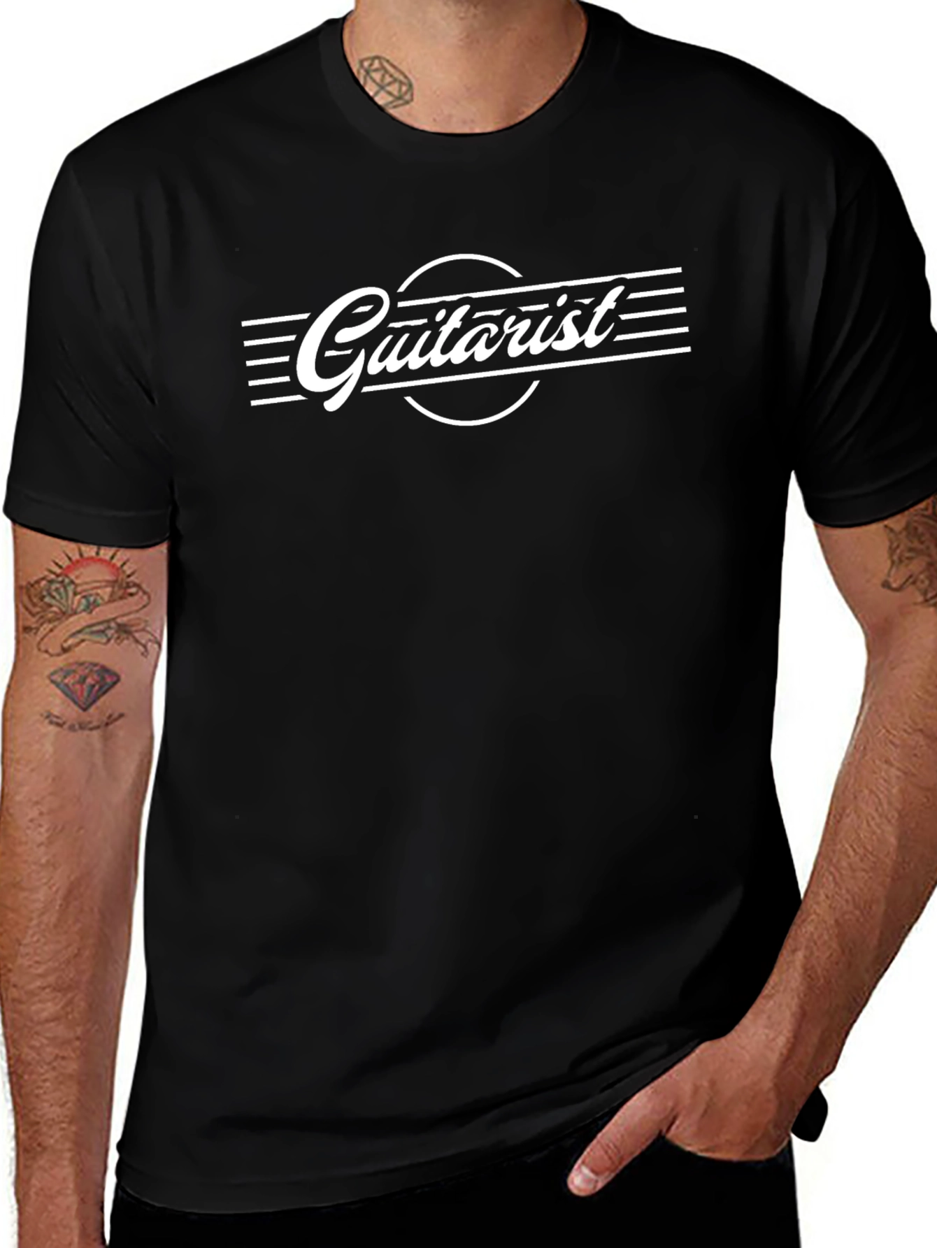 Guitartist Graphic T-Shirt - Black Cotton Tee