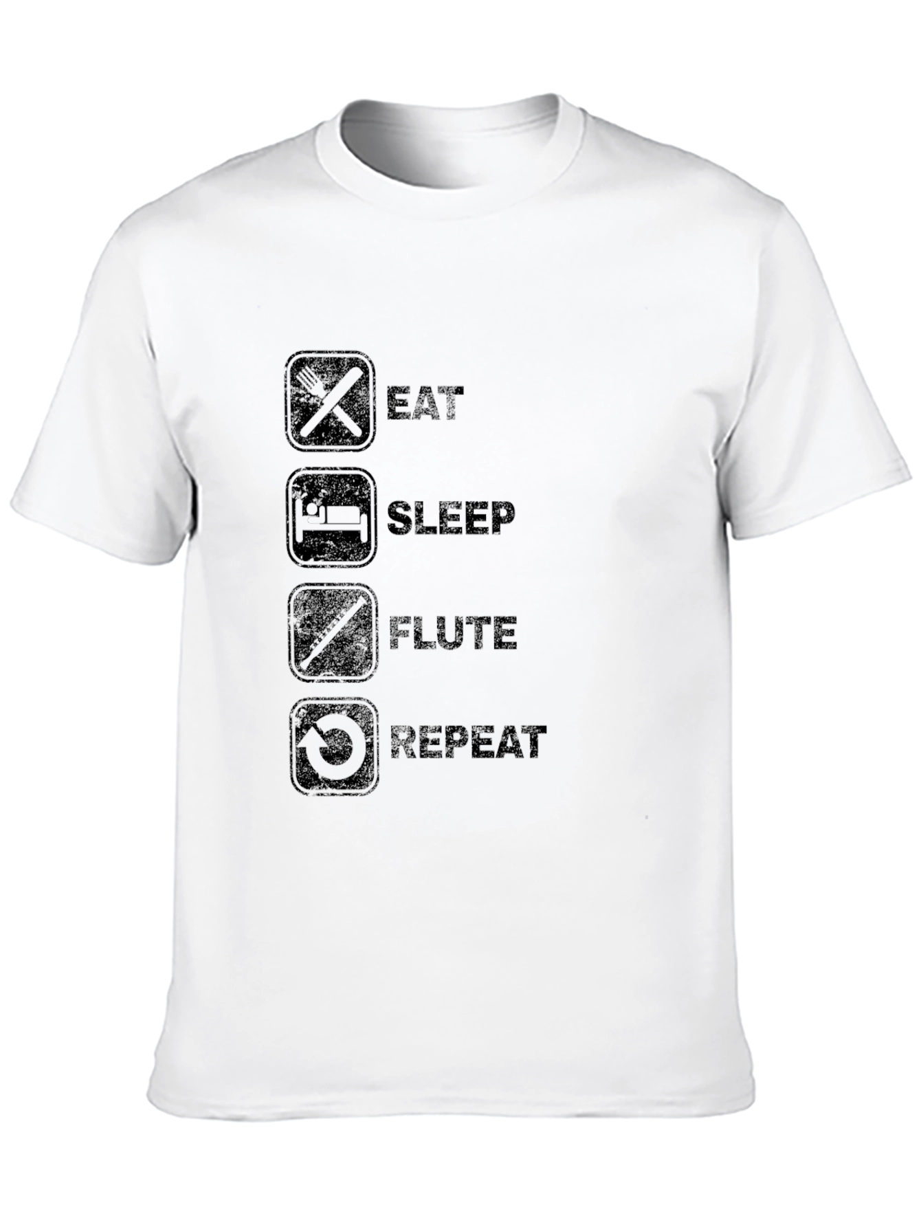 Eat Sleep Flute Repeat Black T-Shirt
