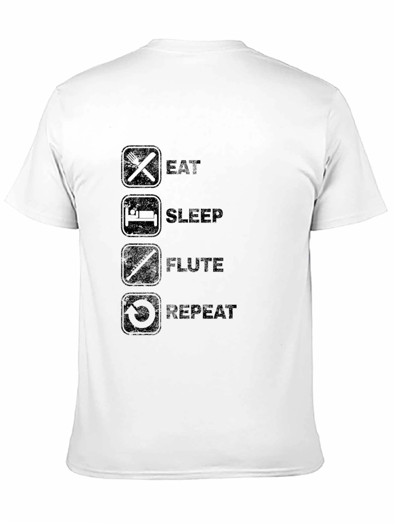 Eat Sleep Flute Repeat Black T-Shirt