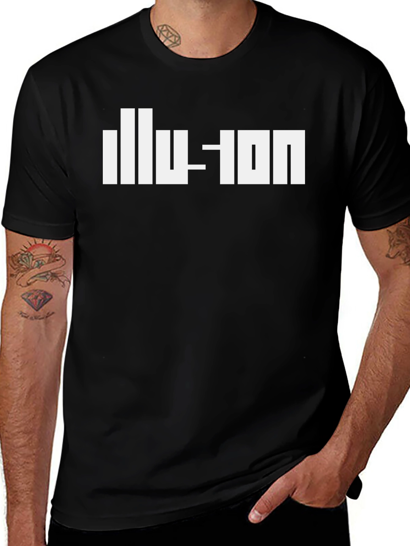 Illusion Graphic Print Mens T-Shirt