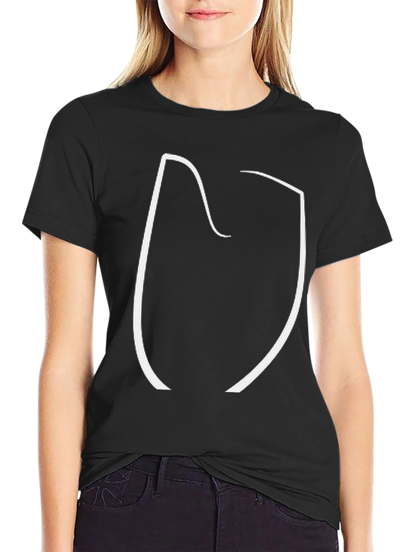 Minimalist Abstract Graphic Black T-Shirt