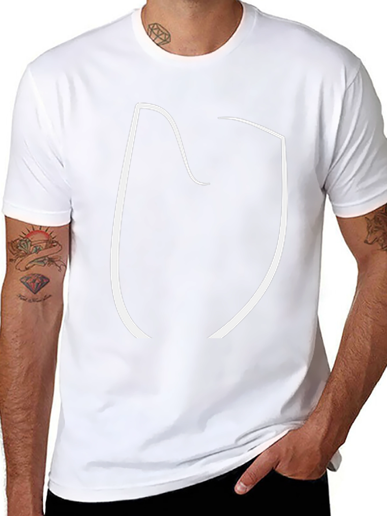 Minimalist Abstract Graphic Black T-Shirt