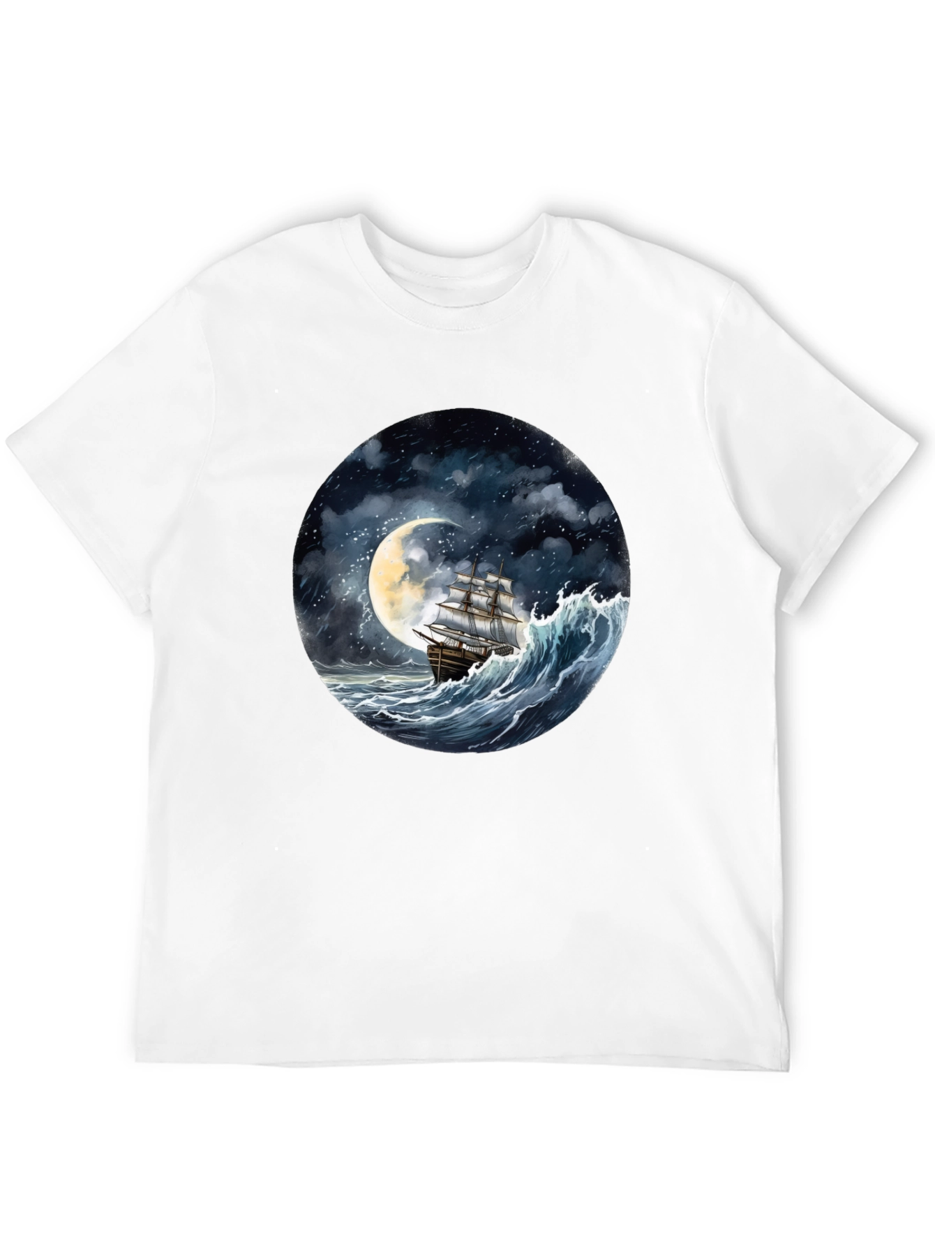 Nautical Moonlit Ship Graphic Tee