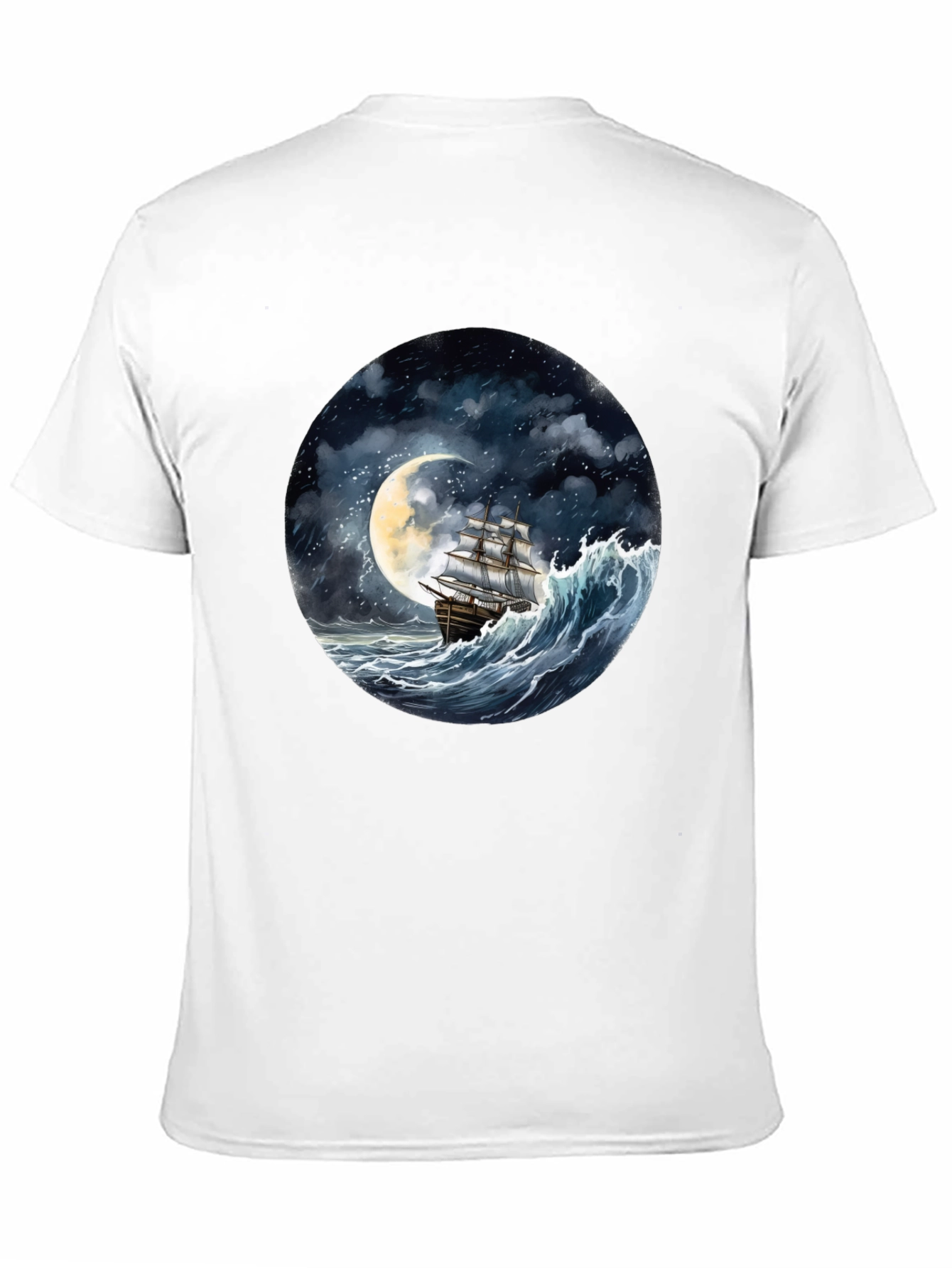 Nautical Moonlit Ship Graphic Tee