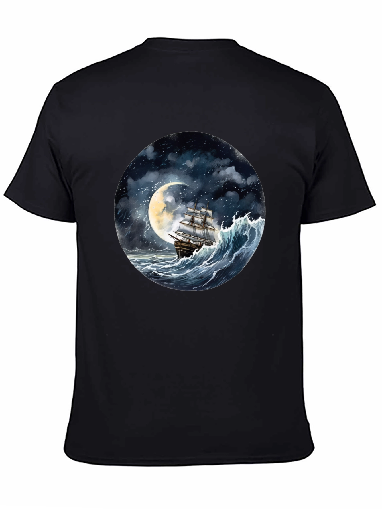 Nautical Moonlit Ship Graphic Tee