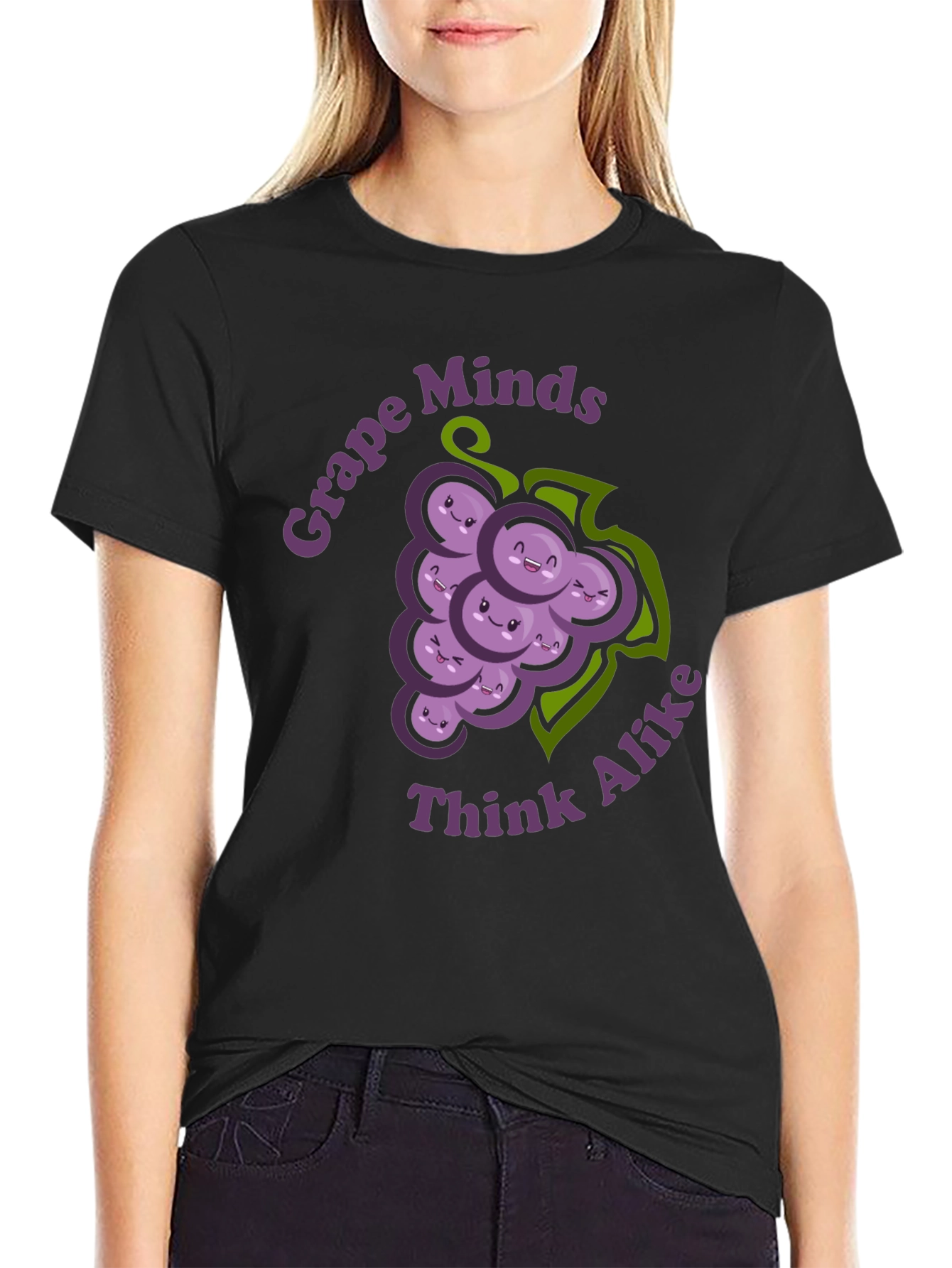 Grape Minds Think Alike Funny Graphic T-Shirt