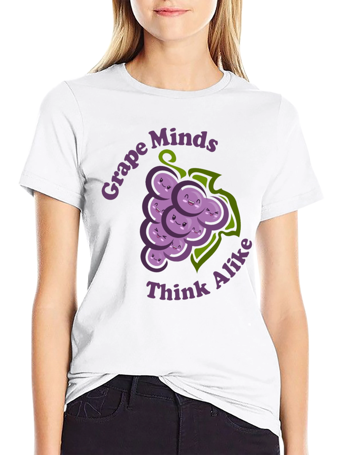 Grape Minds Think Alike Funny Graphic T-Shirt