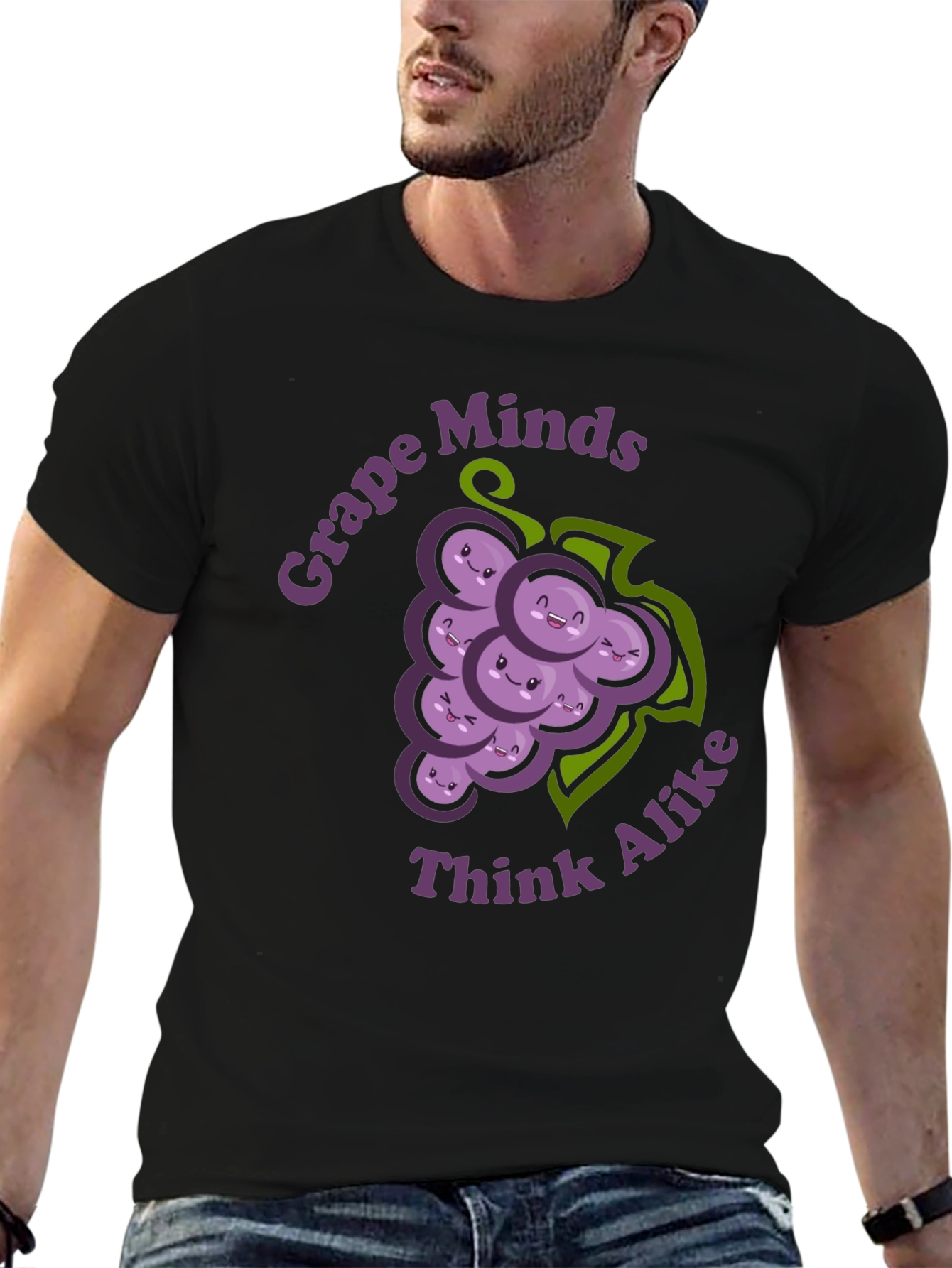Grape Minds Think Alike Funny Graphic T-Shirt