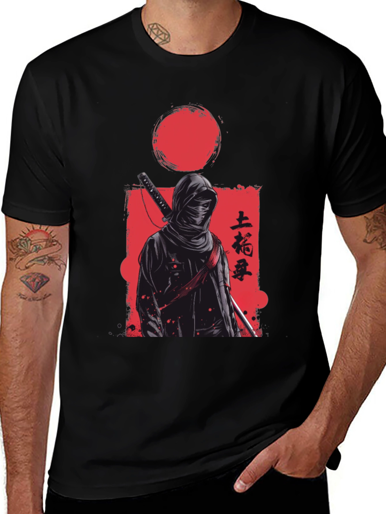 Ninja Warrior Graphic T-Shirt - Black
