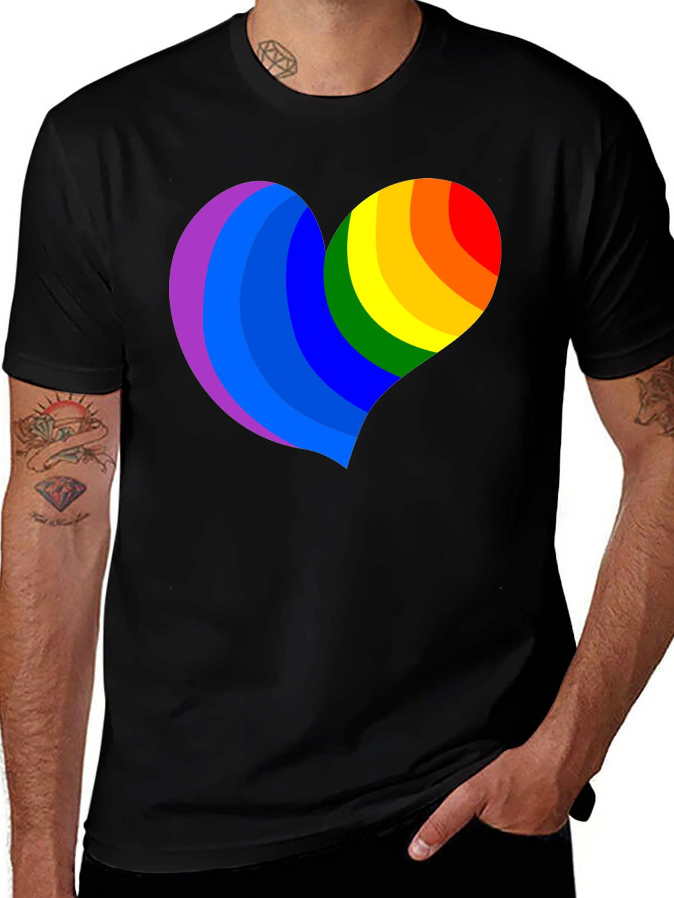 Rainbow Heart Graphic Tee - Pride & Love