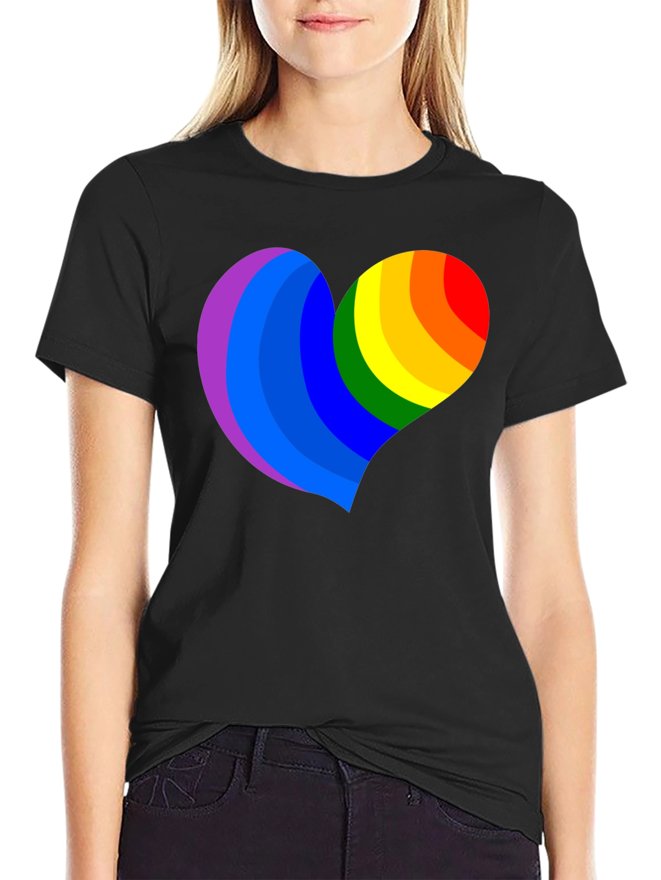 Rainbow Heart Graphic Tee - Pride & Love