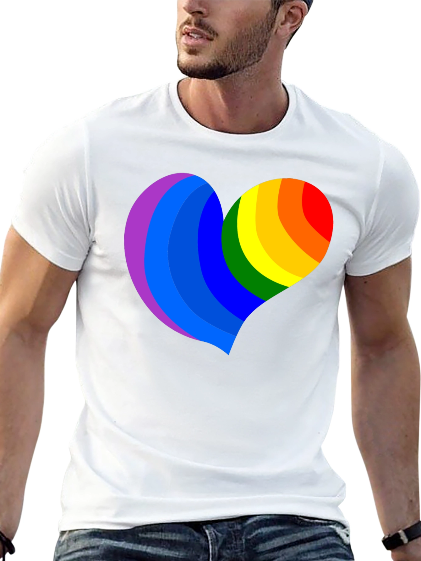 Rainbow Heart Graphic Tee - Pride & Love