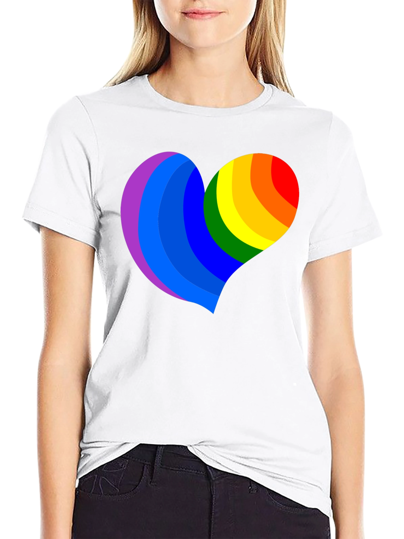 Rainbow Heart Graphic Tee - Pride & Love