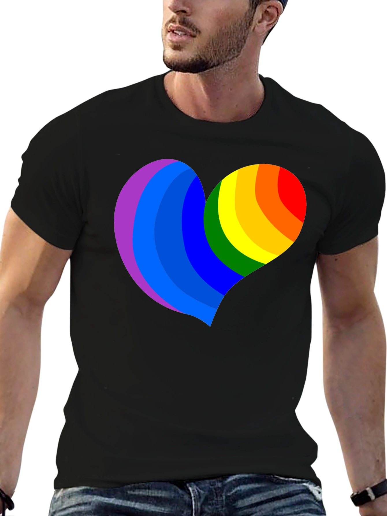 Rainbow Heart Graphic Tee - Pride & Love