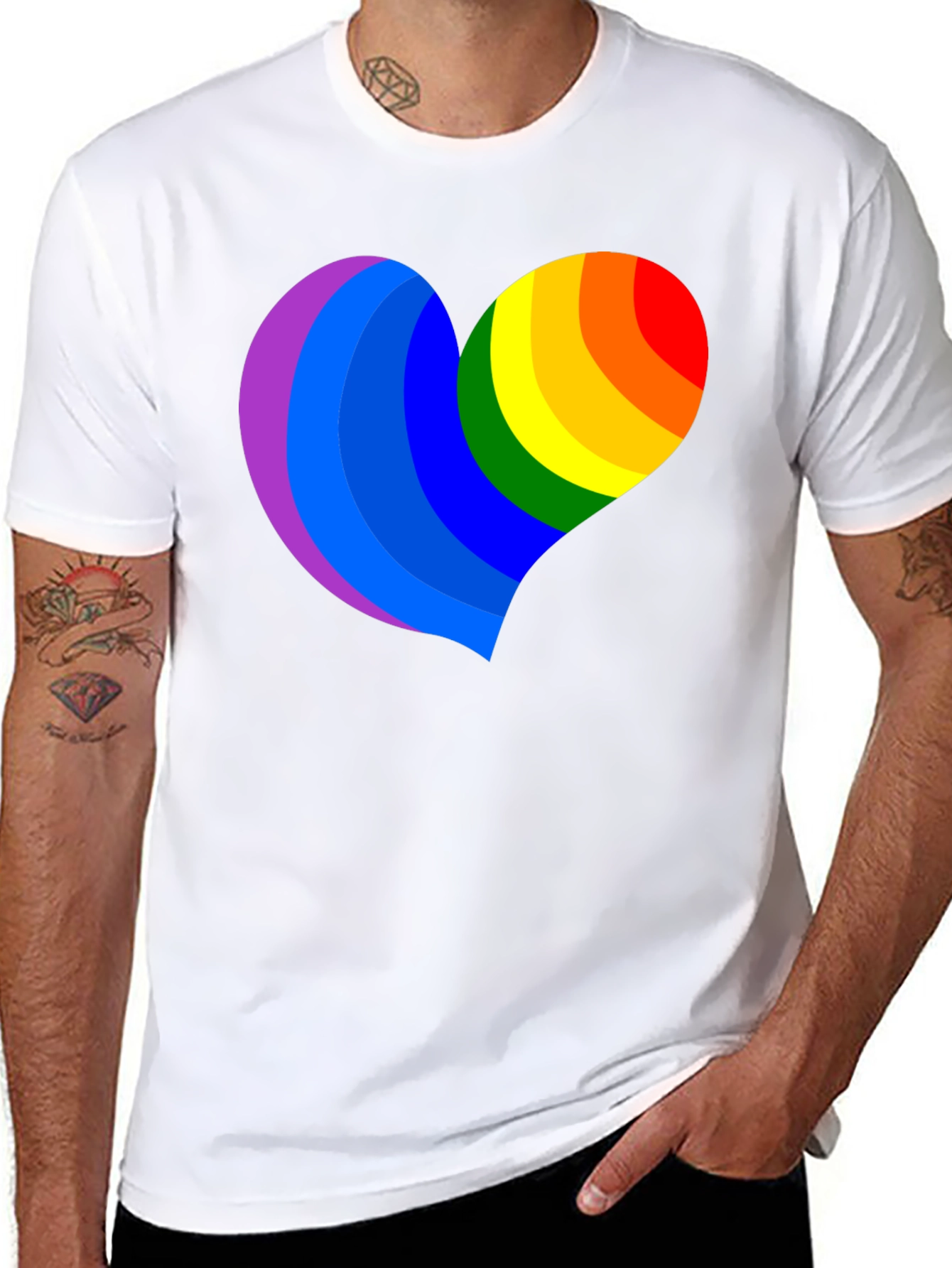 Rainbow Heart Graphic Tee - Pride & Love