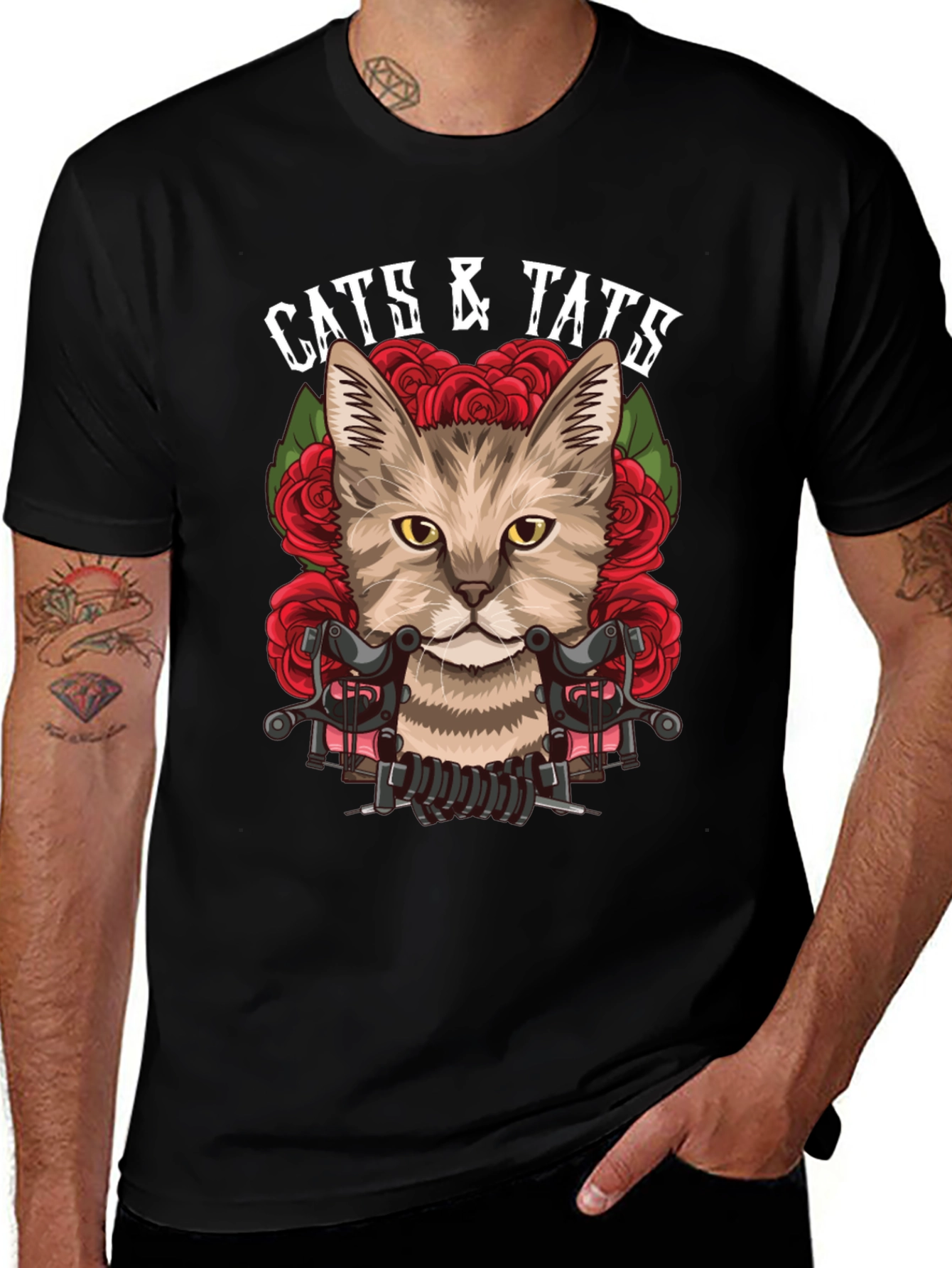 Cats & Tats T-Shirt | Tattooed Cat Graphic Tee