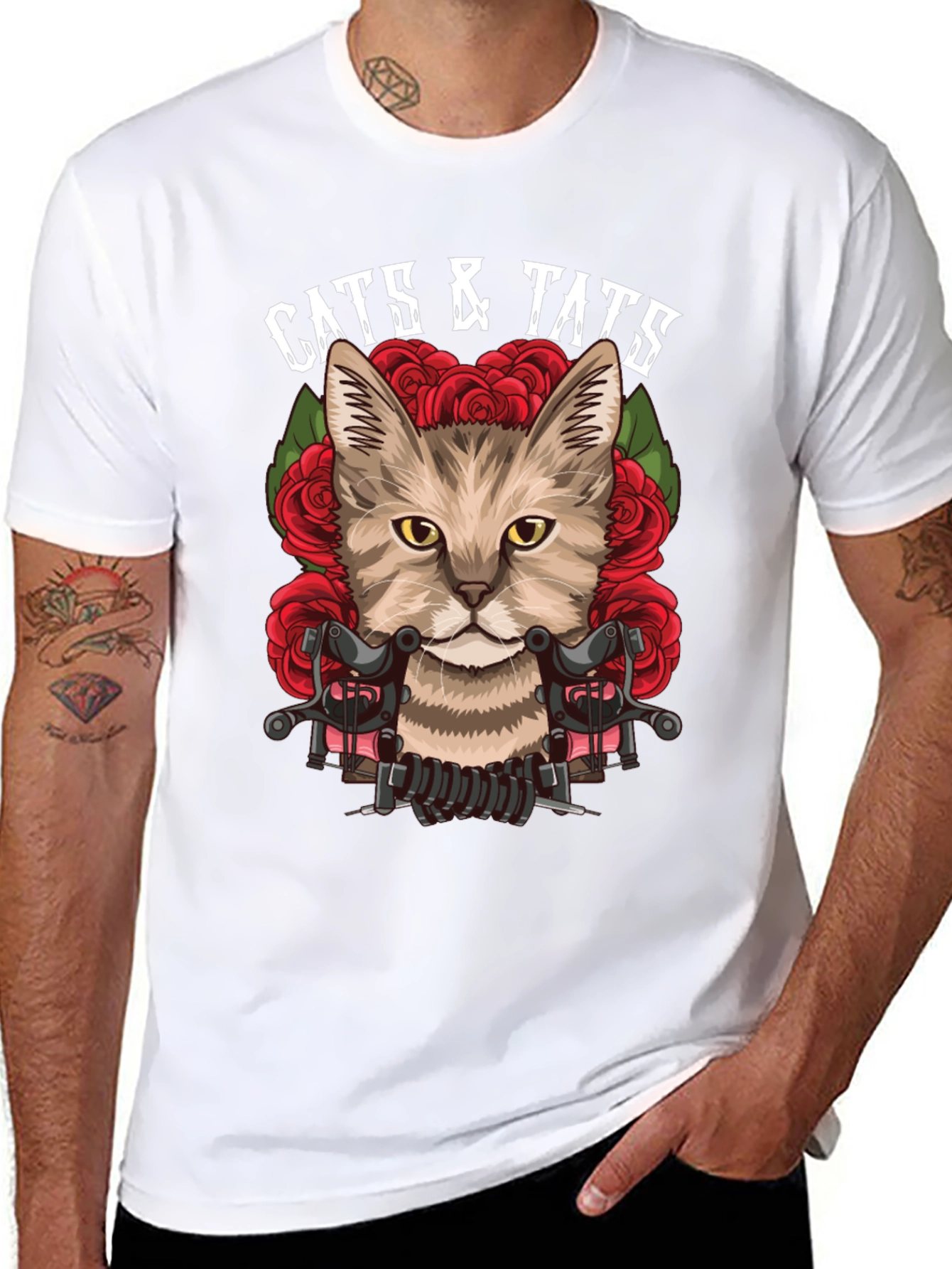 Cats & Tats T-Shirt | Tattooed Cat Graphic Tee