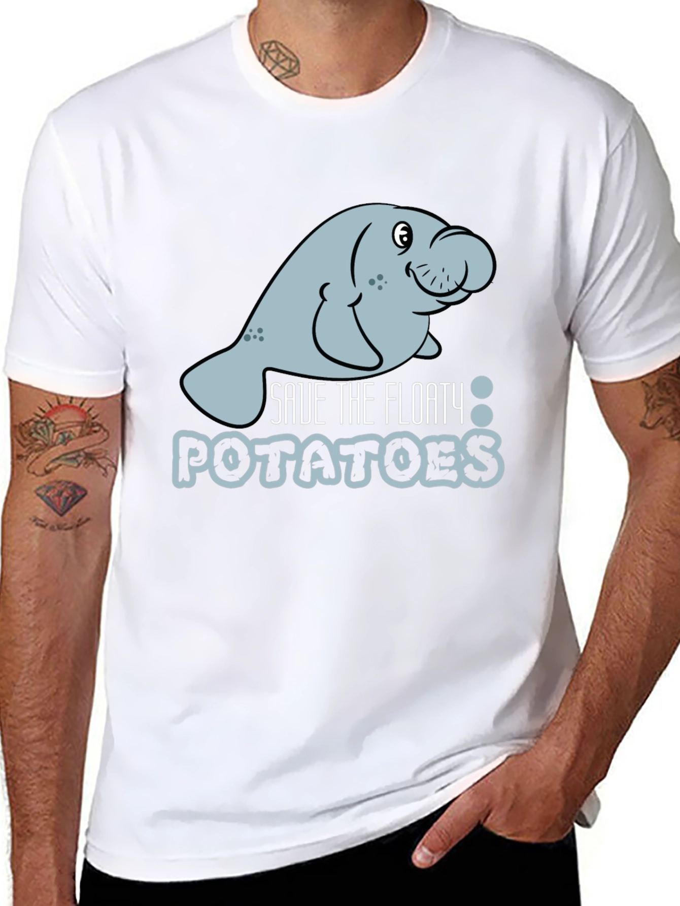 Save the Floaty Potatoes Manatee Graphic Tee