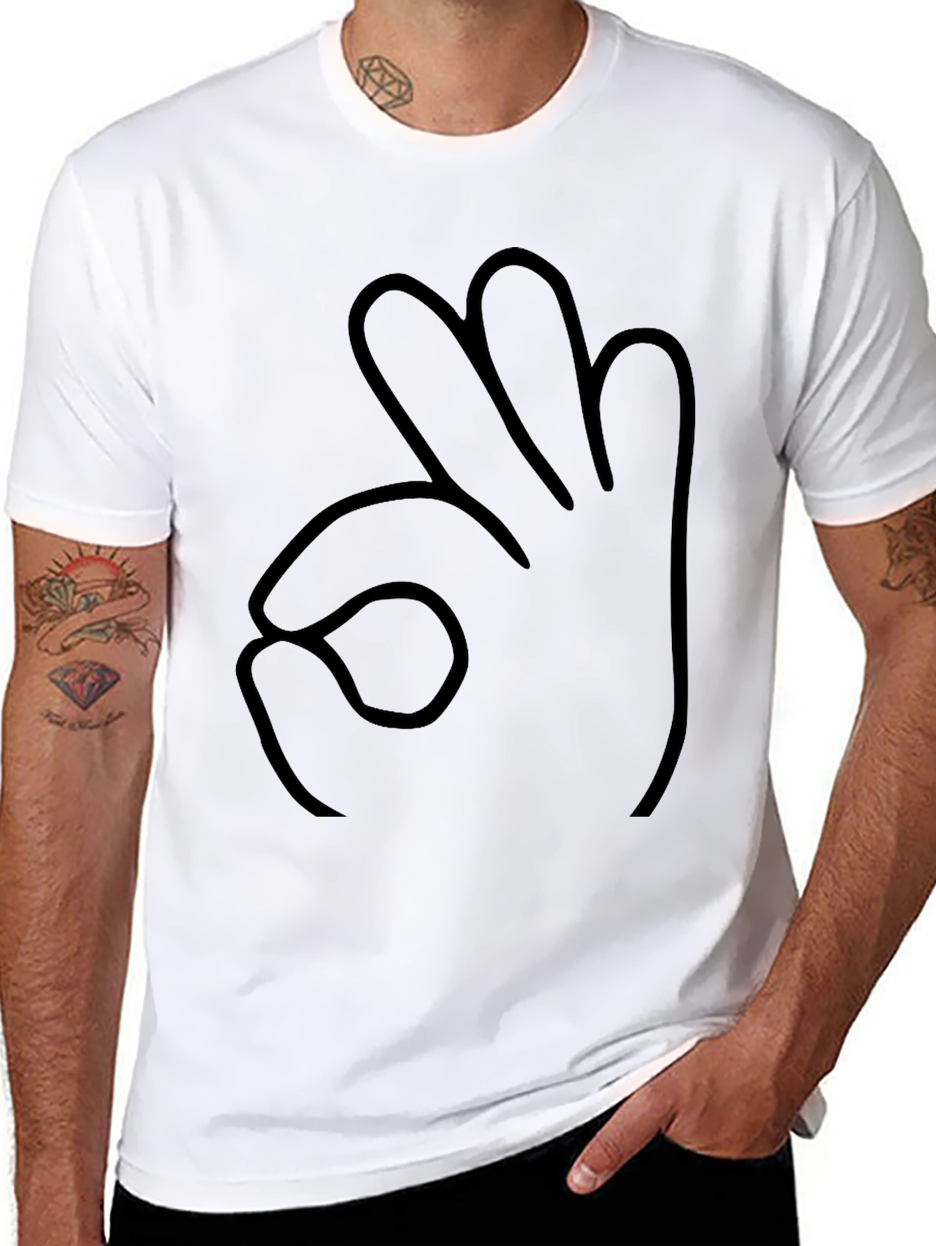 Funny Hand Gesture Black T-Shirt