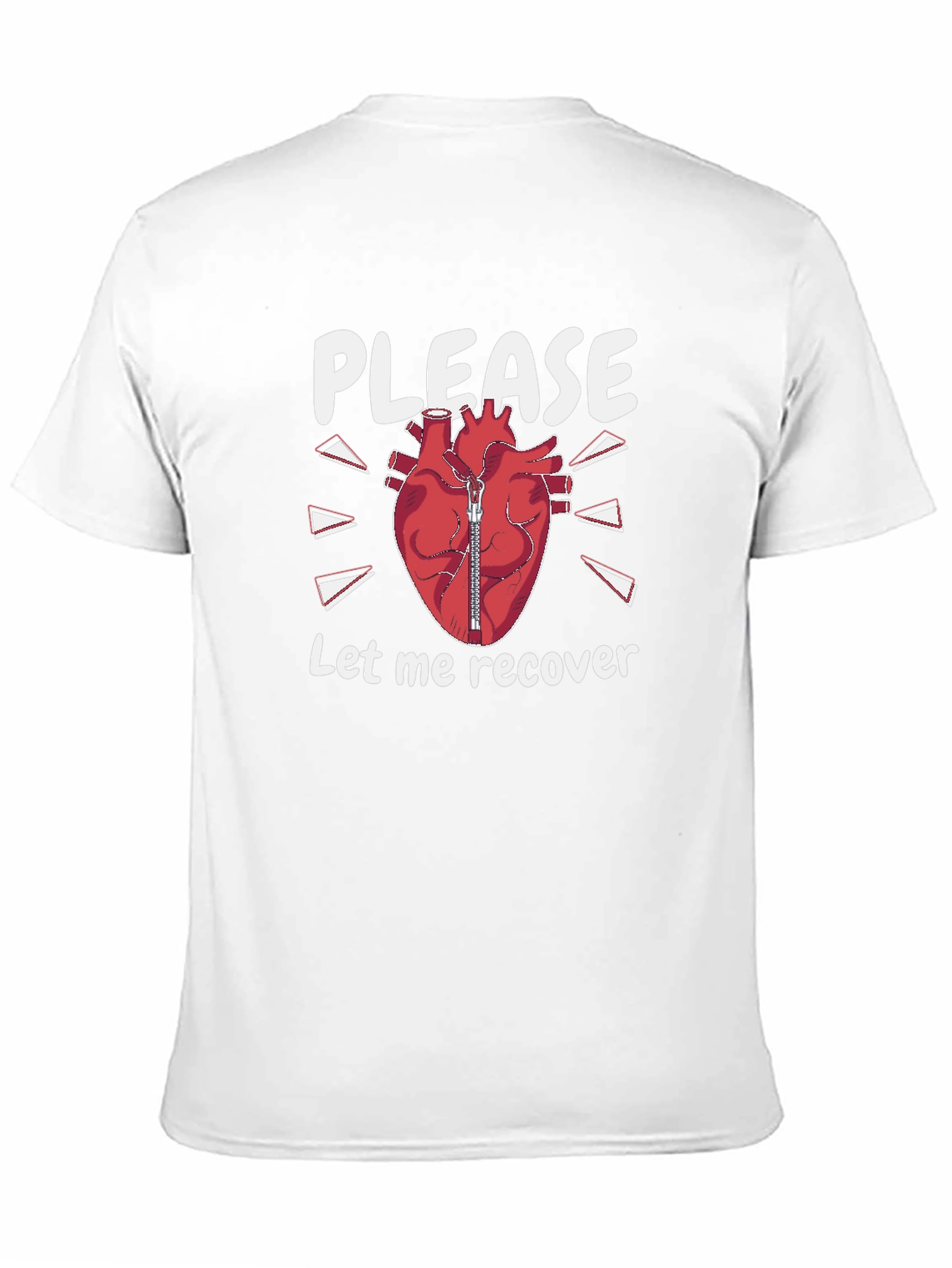Please Let Me Recover Heart Zipper T-Shirt