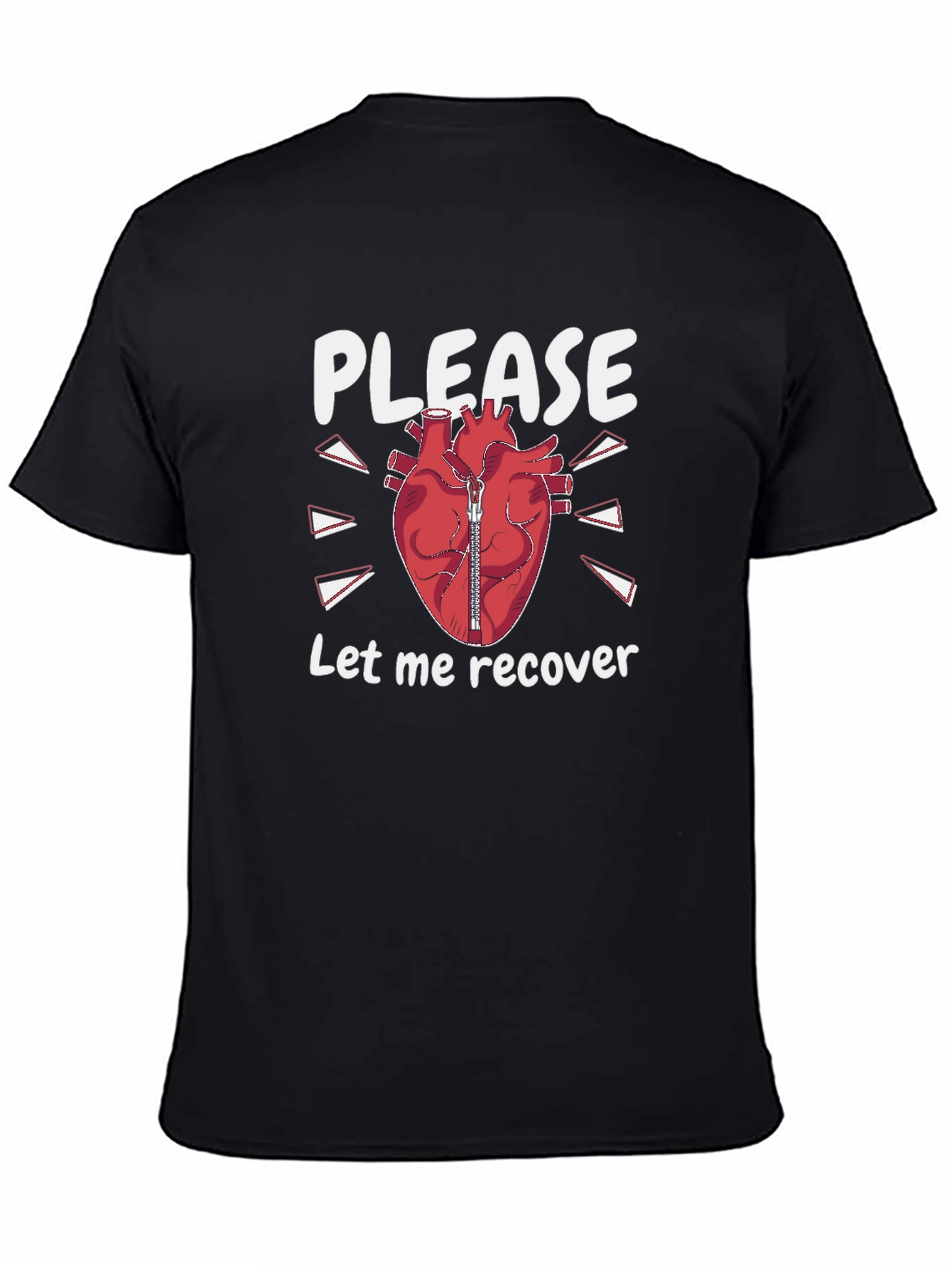 Please Let Me Recover Heart Zipper T-Shirt