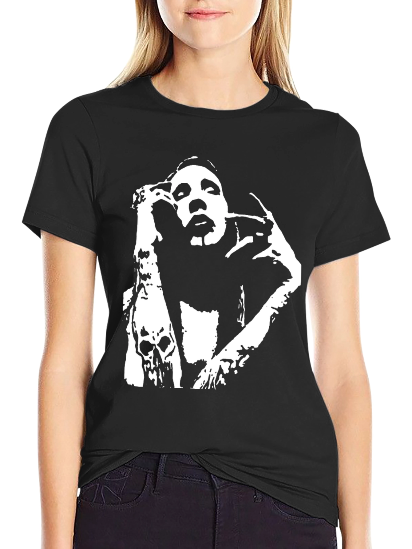Marilyn Manson Graphic Print Black T-Shirt