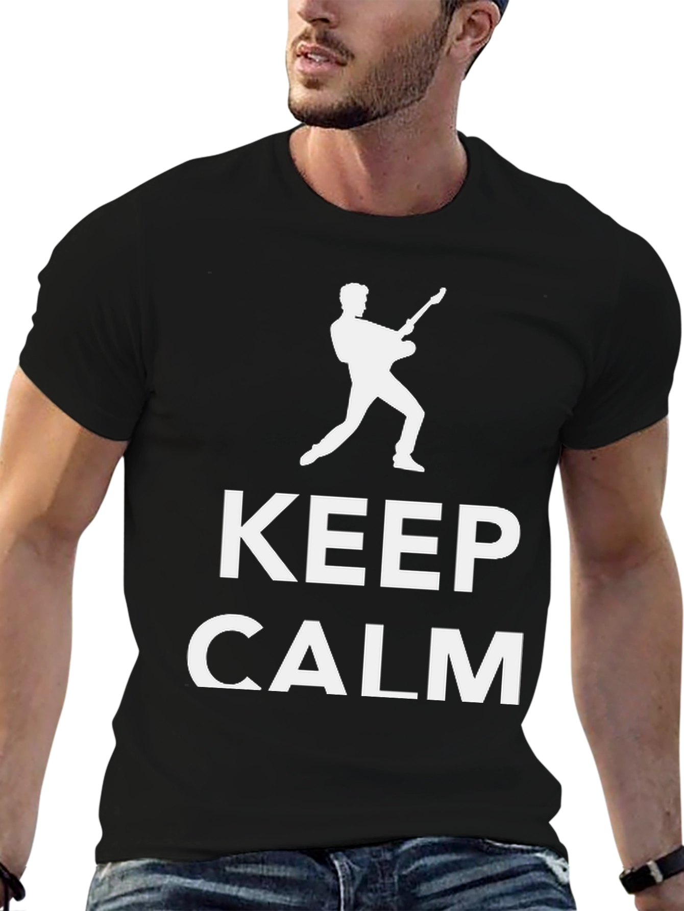 Keep Calm Guitarist Black T-Shirt