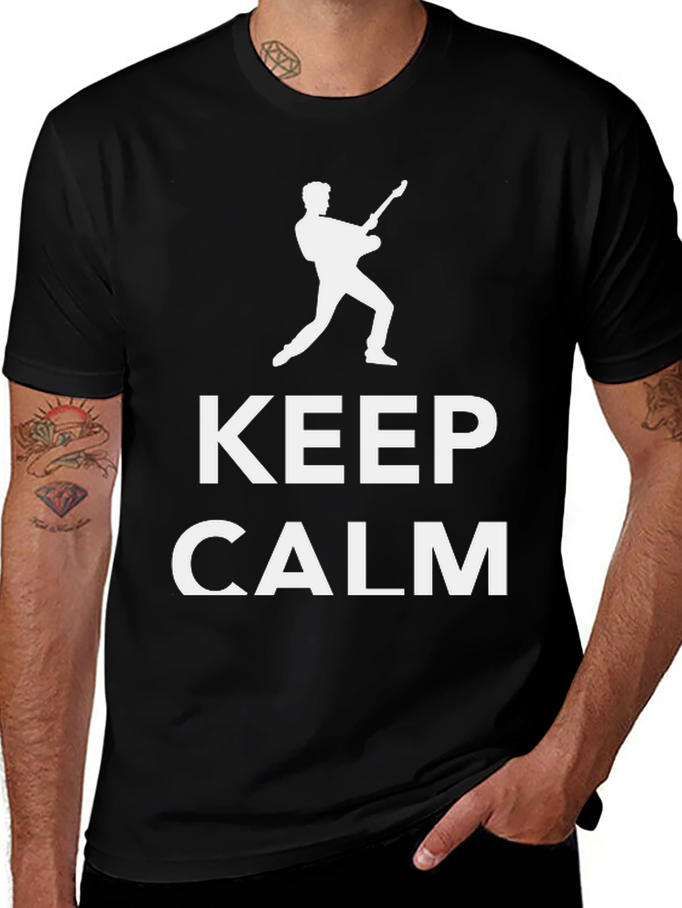 Keep Calm Guitarist Black T-Shirt
