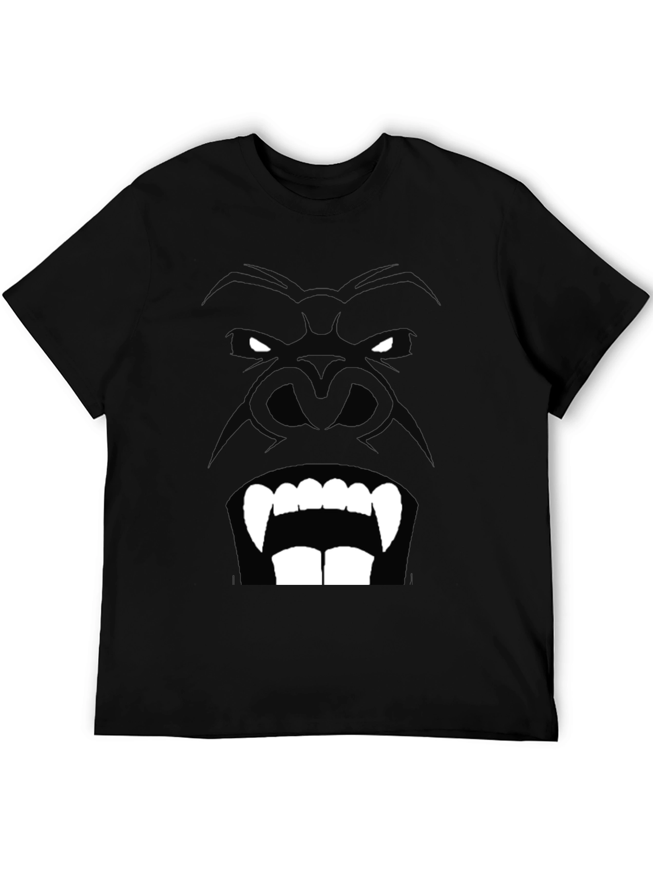 Gorilla Face Graphic Black T-Shirt