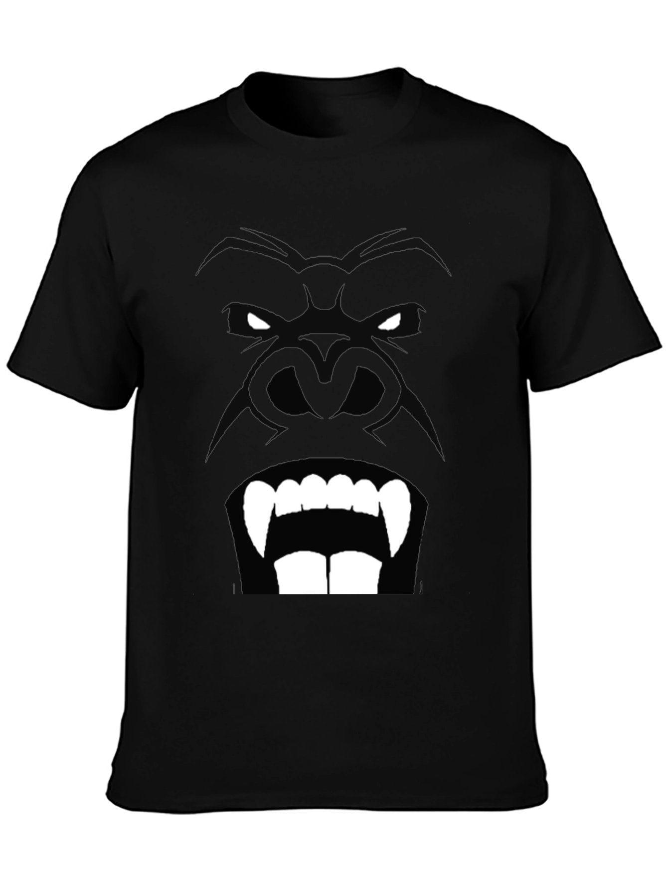Gorilla Face Graphic Black T-Shirt