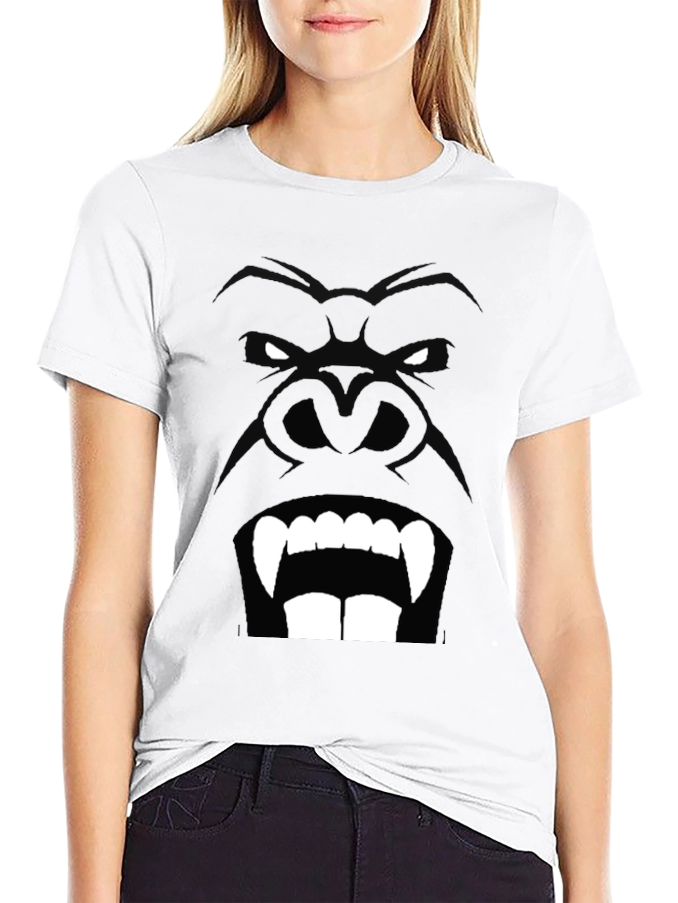 Gorilla Face Graphic Black T-Shirt