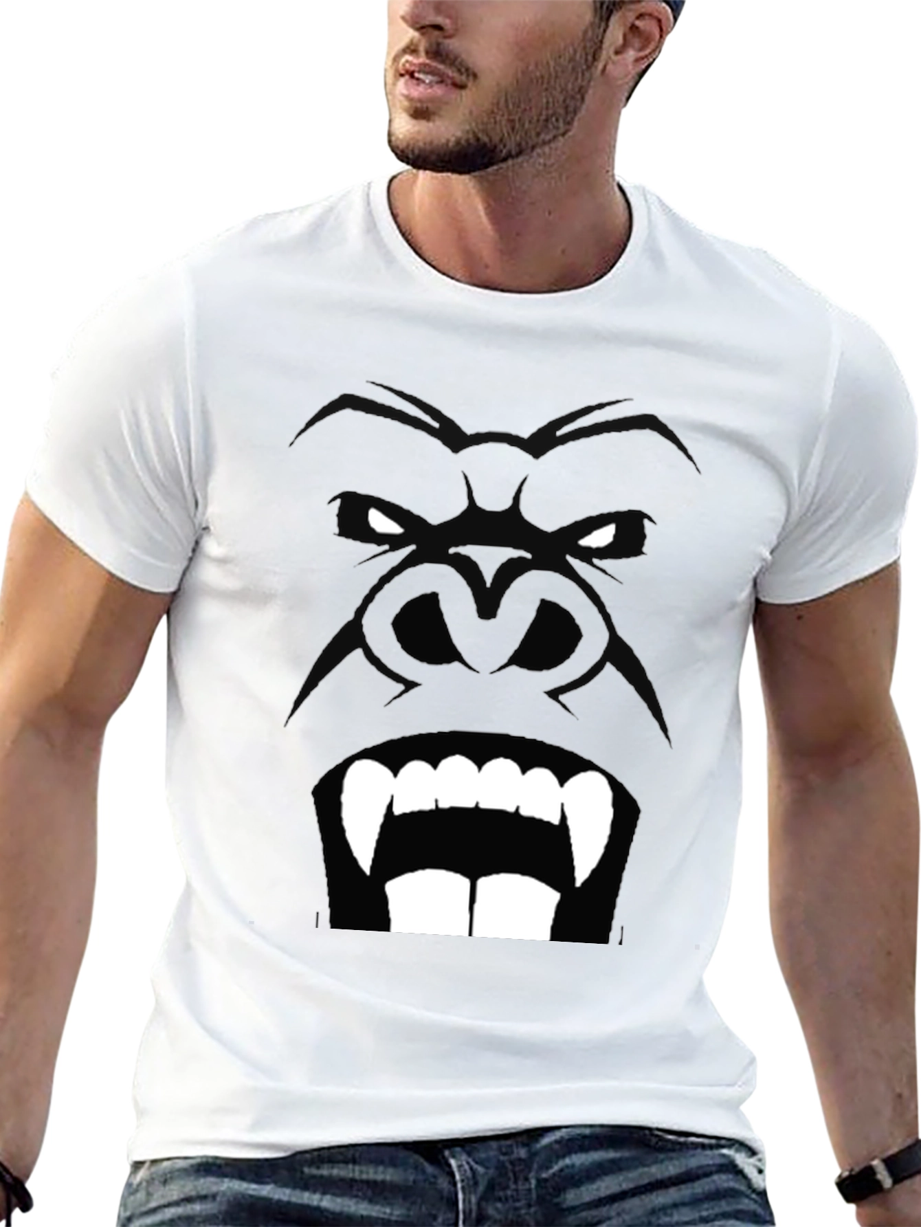 Gorilla Face Graphic Black T-Shirt