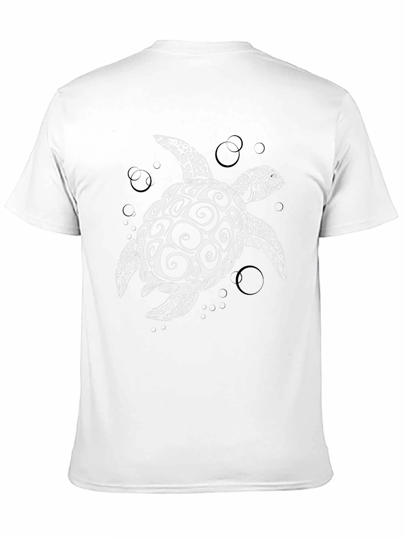 Sea Turtle Graphic Tee - Black Cotton T-Shirt
