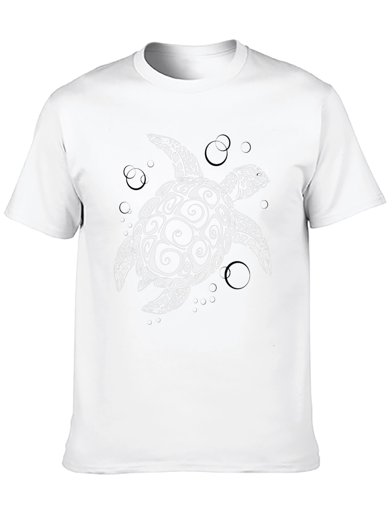 Sea Turtle Graphic Tee - Black Cotton T-Shirt