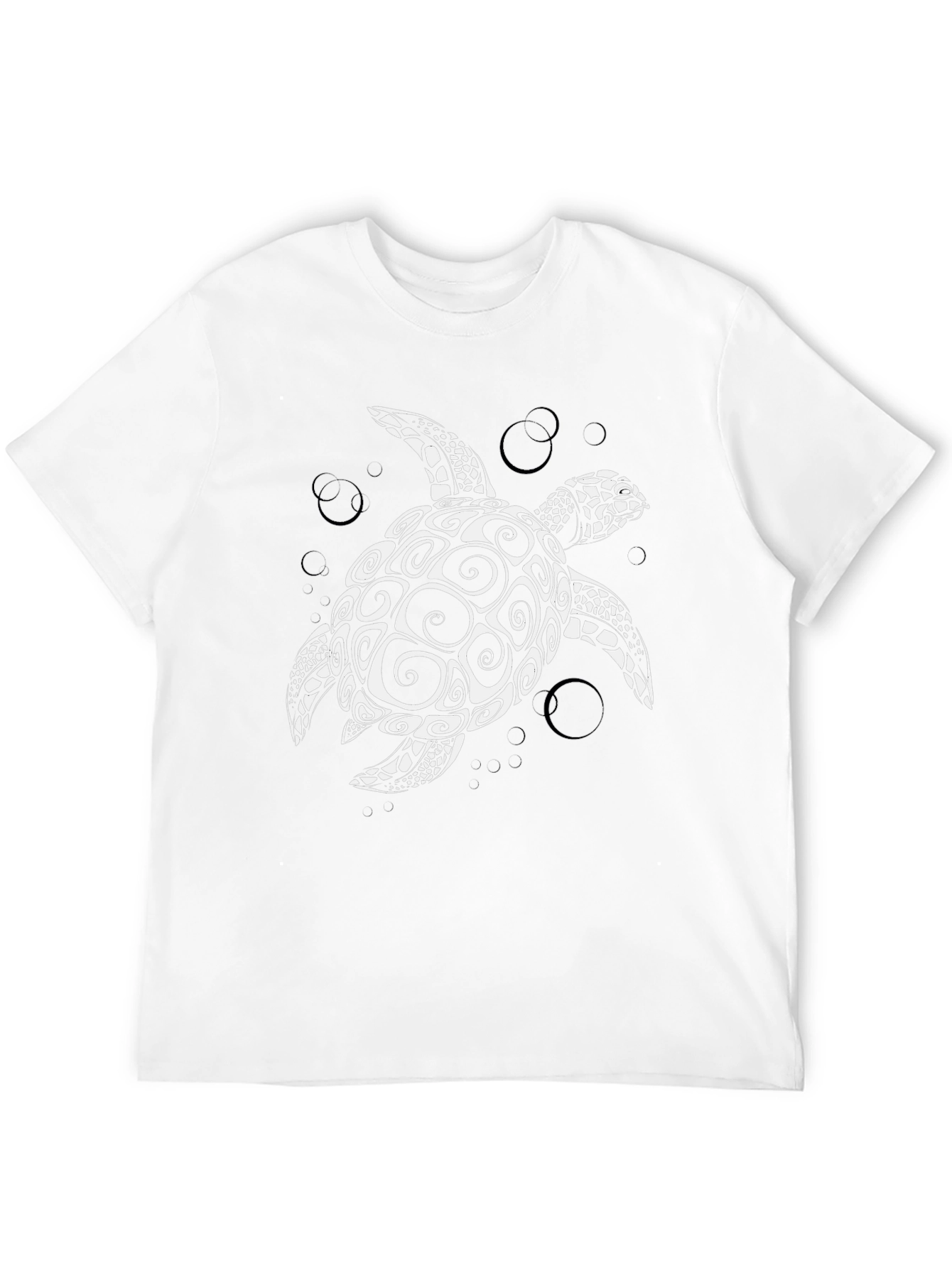 Sea Turtle Graphic Tee - Black Cotton T-Shirt