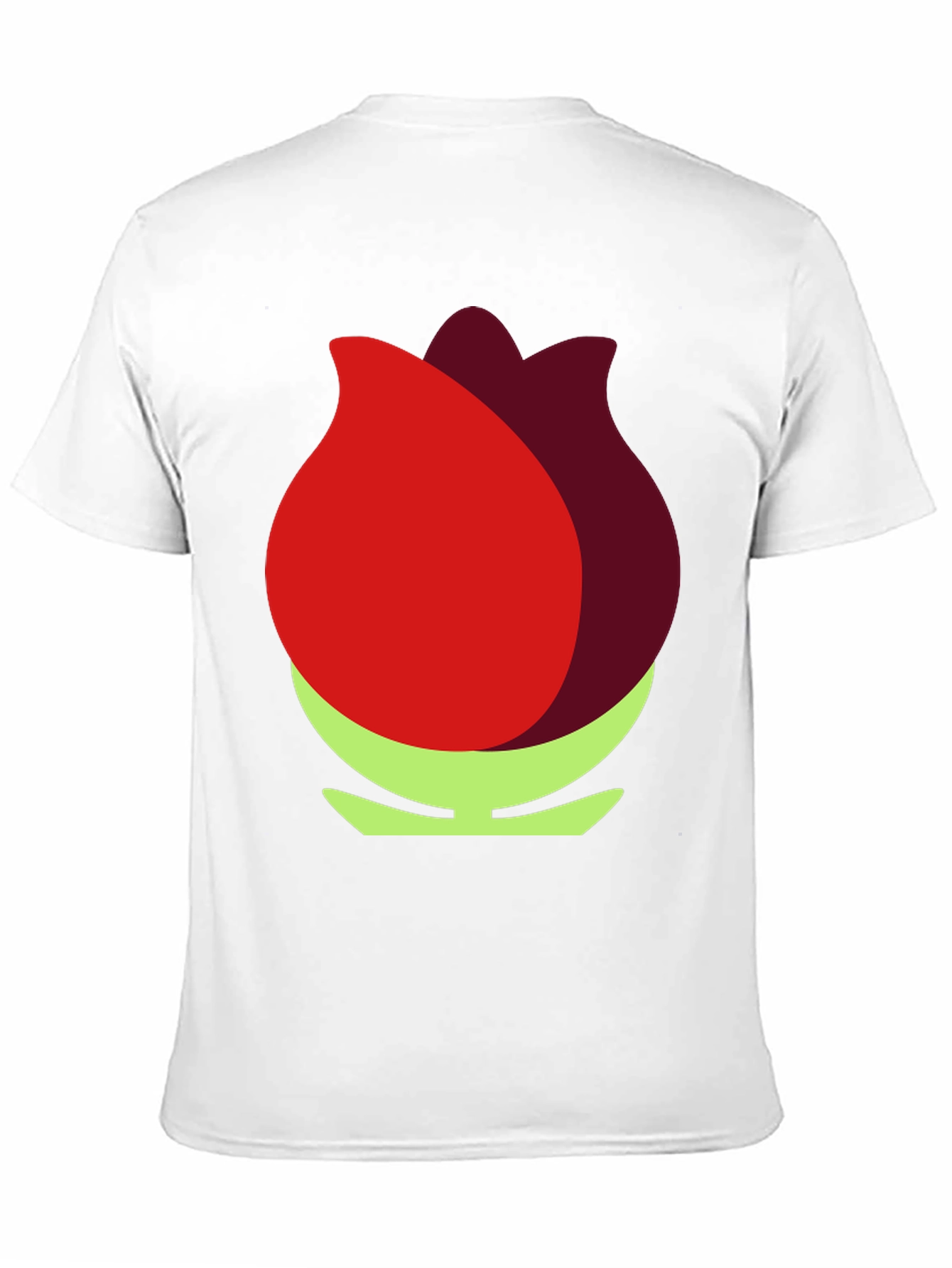 Red Flower Graphic Black T-Shirt