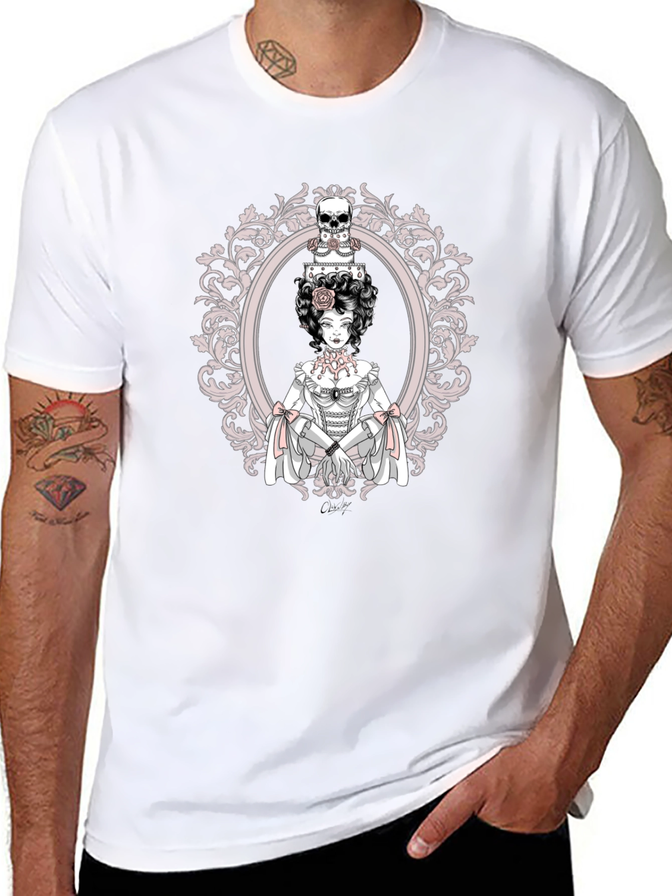 Gothic Skull Cake Woman Graphic Tee