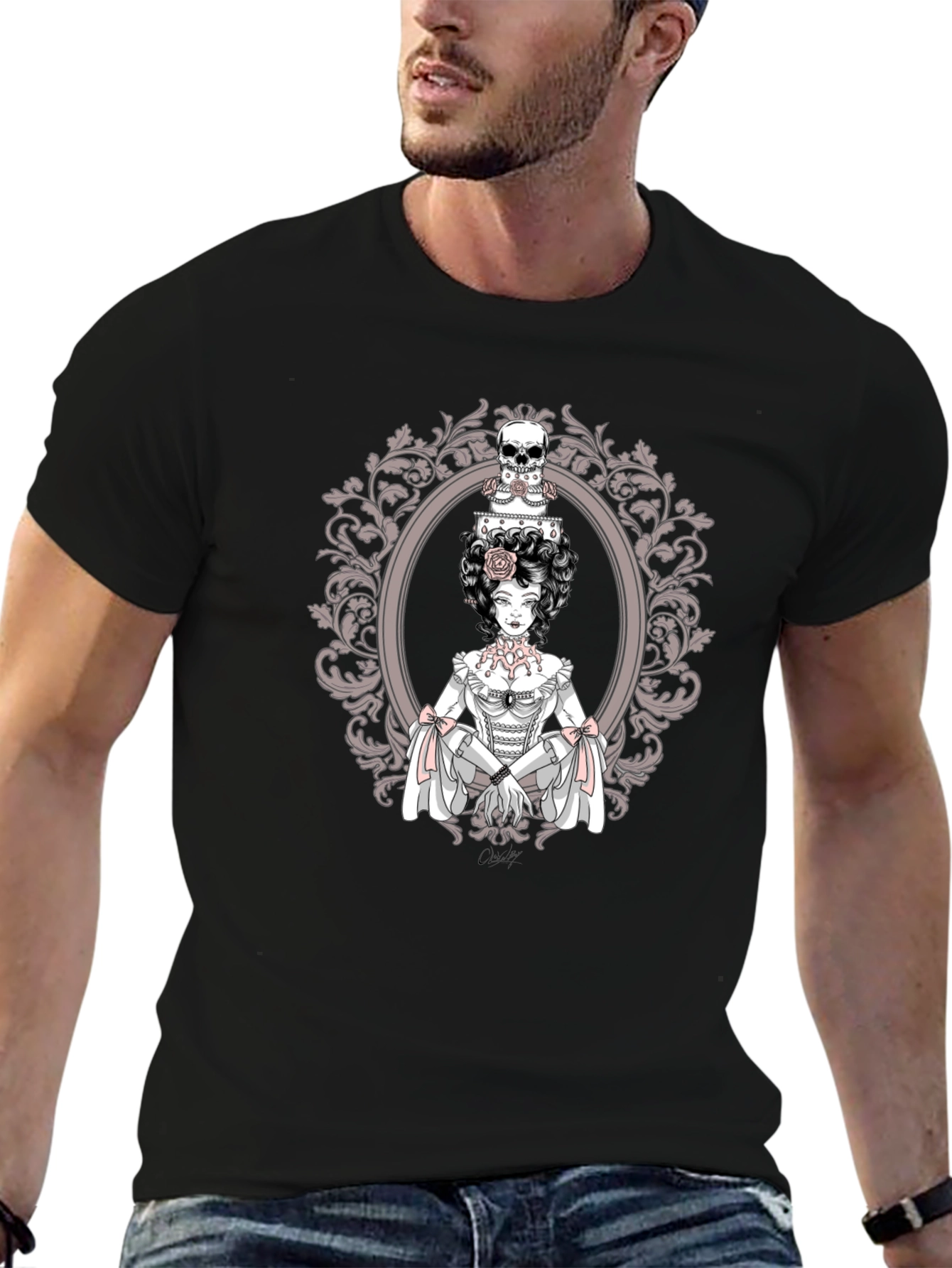 Gothic Skull Cake Woman Graphic Tee