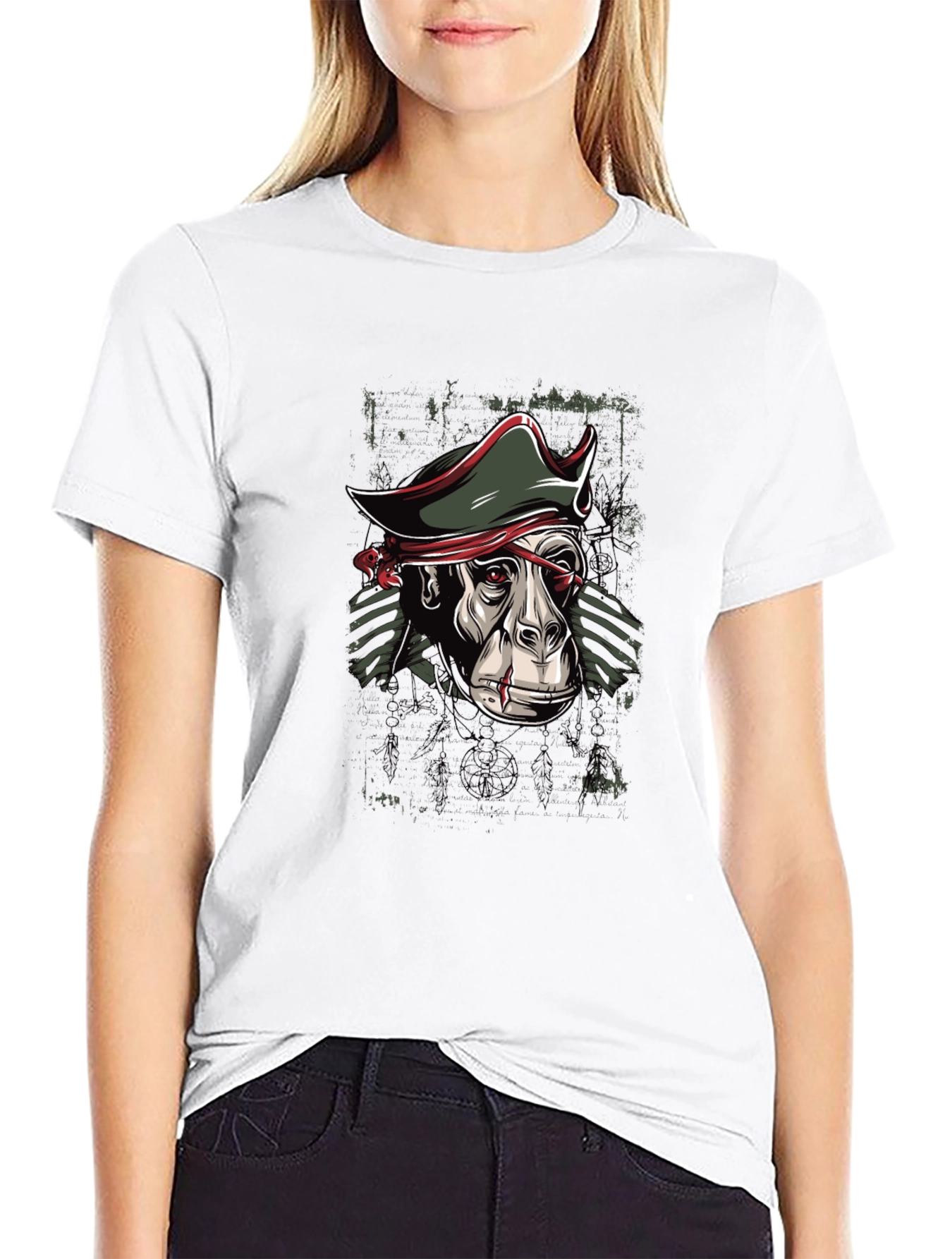 Pirate Monkey Graphic T-Shirt