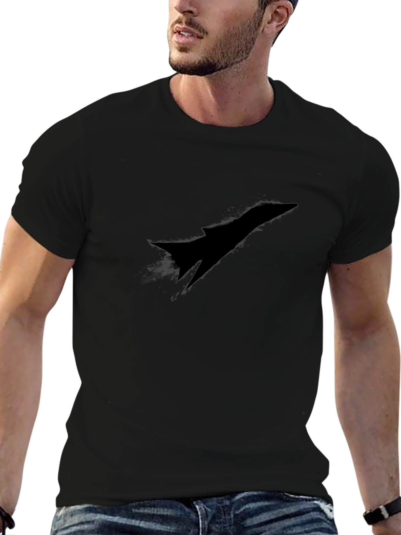 Stealth Jet Black T-Shirt - Modern Graphic Tee