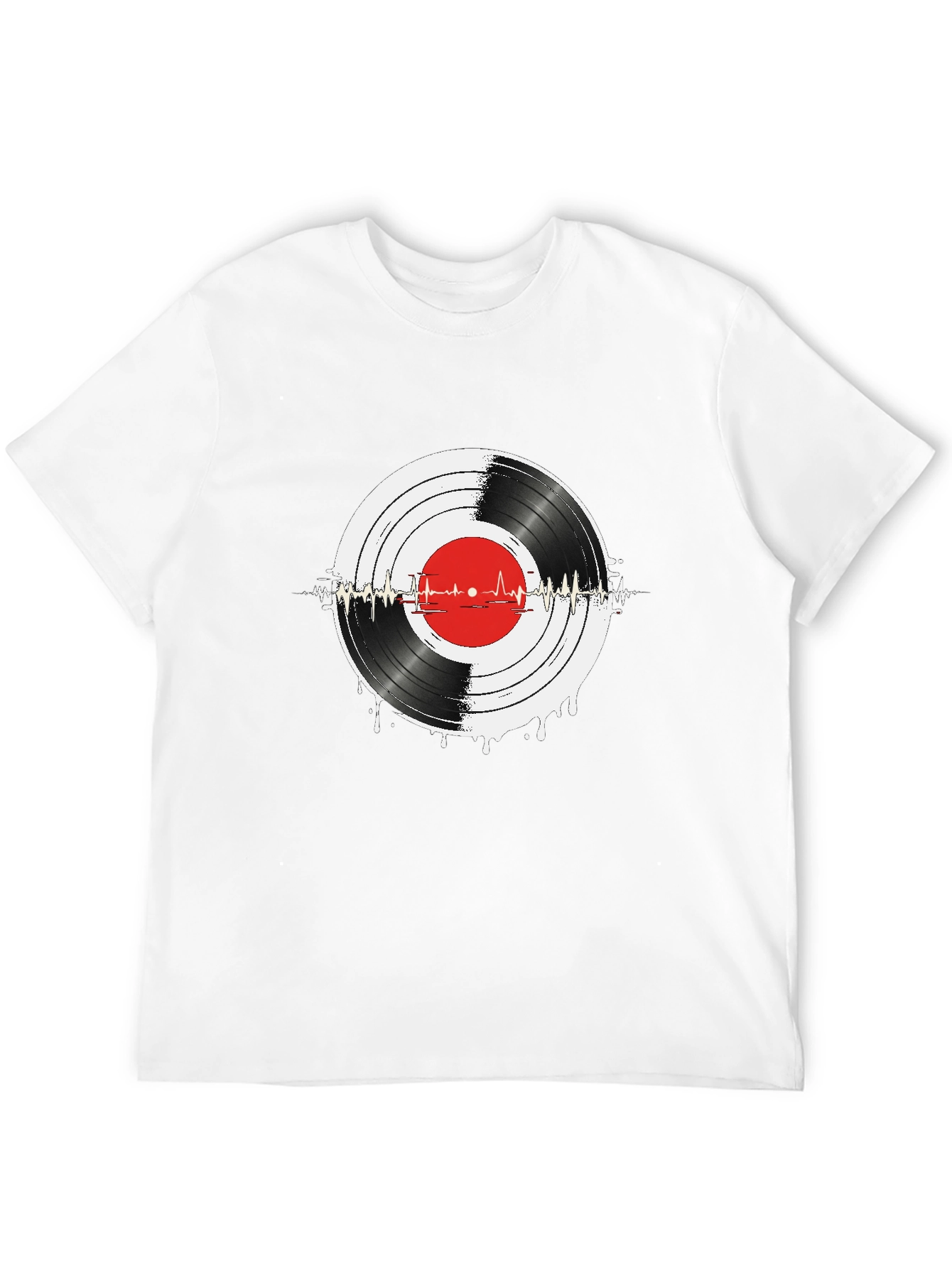 Vinyl Record Heartbeat Graphic Tee