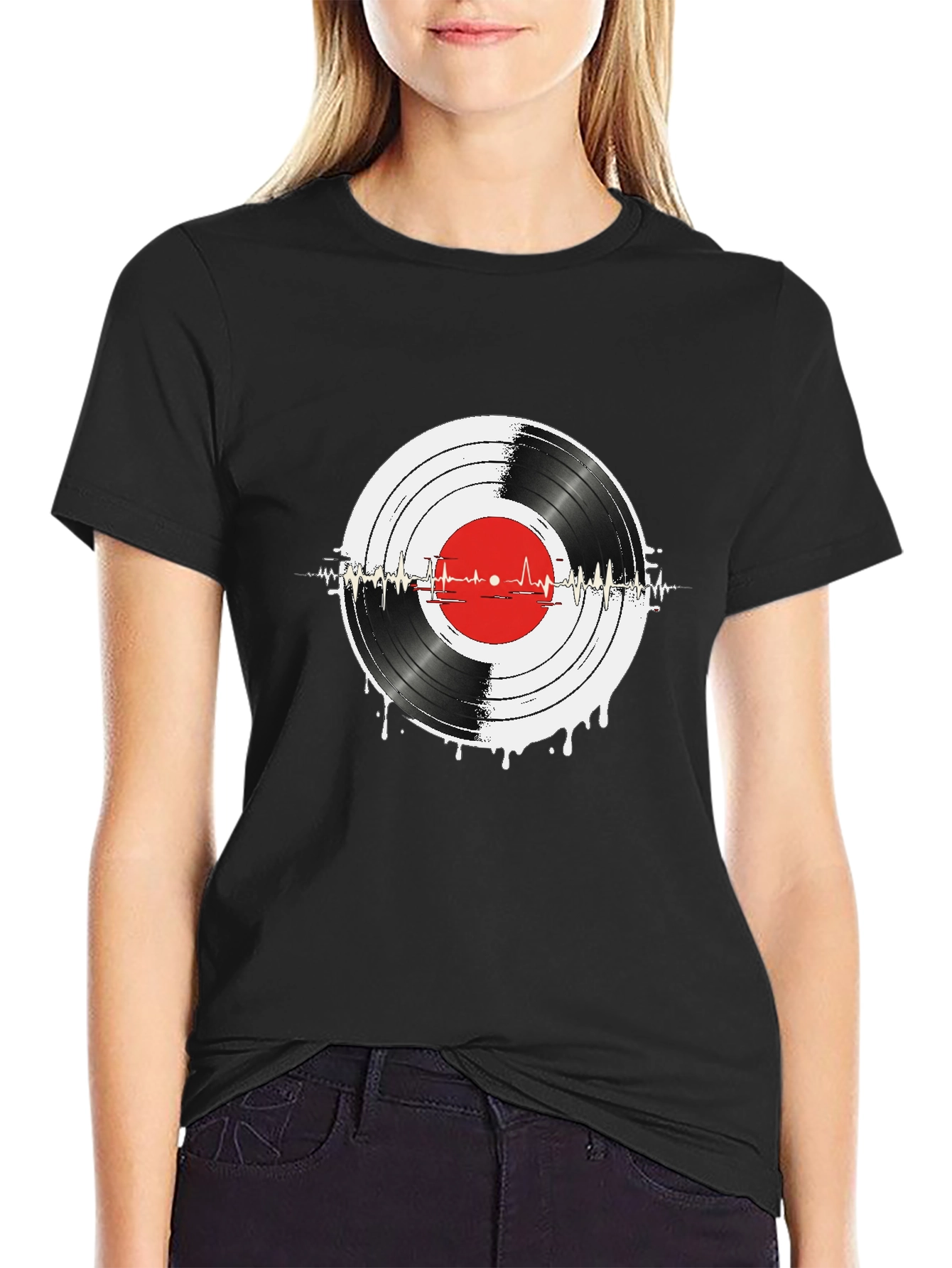 Vinyl Record Heartbeat Graphic Tee