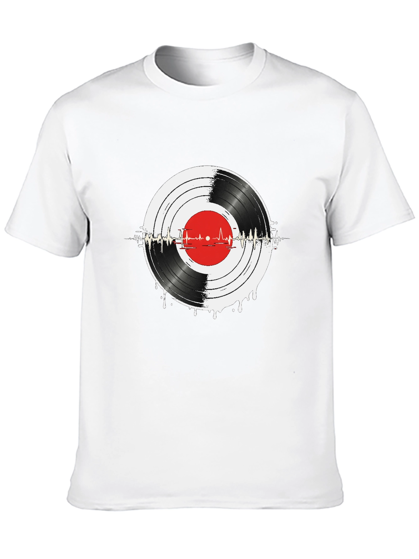 Vinyl Record Heartbeat Graphic Tee