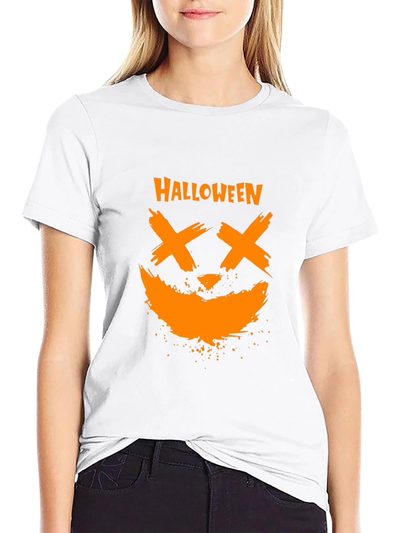 Halloween Pumpkin Face Graphic Tee