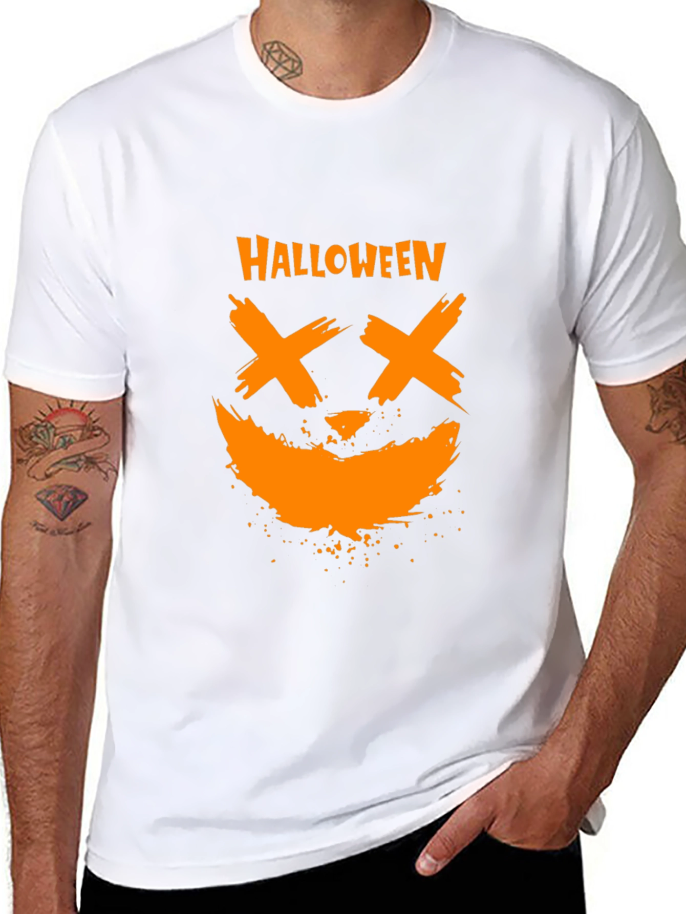 Halloween Pumpkin Face Graphic Tee