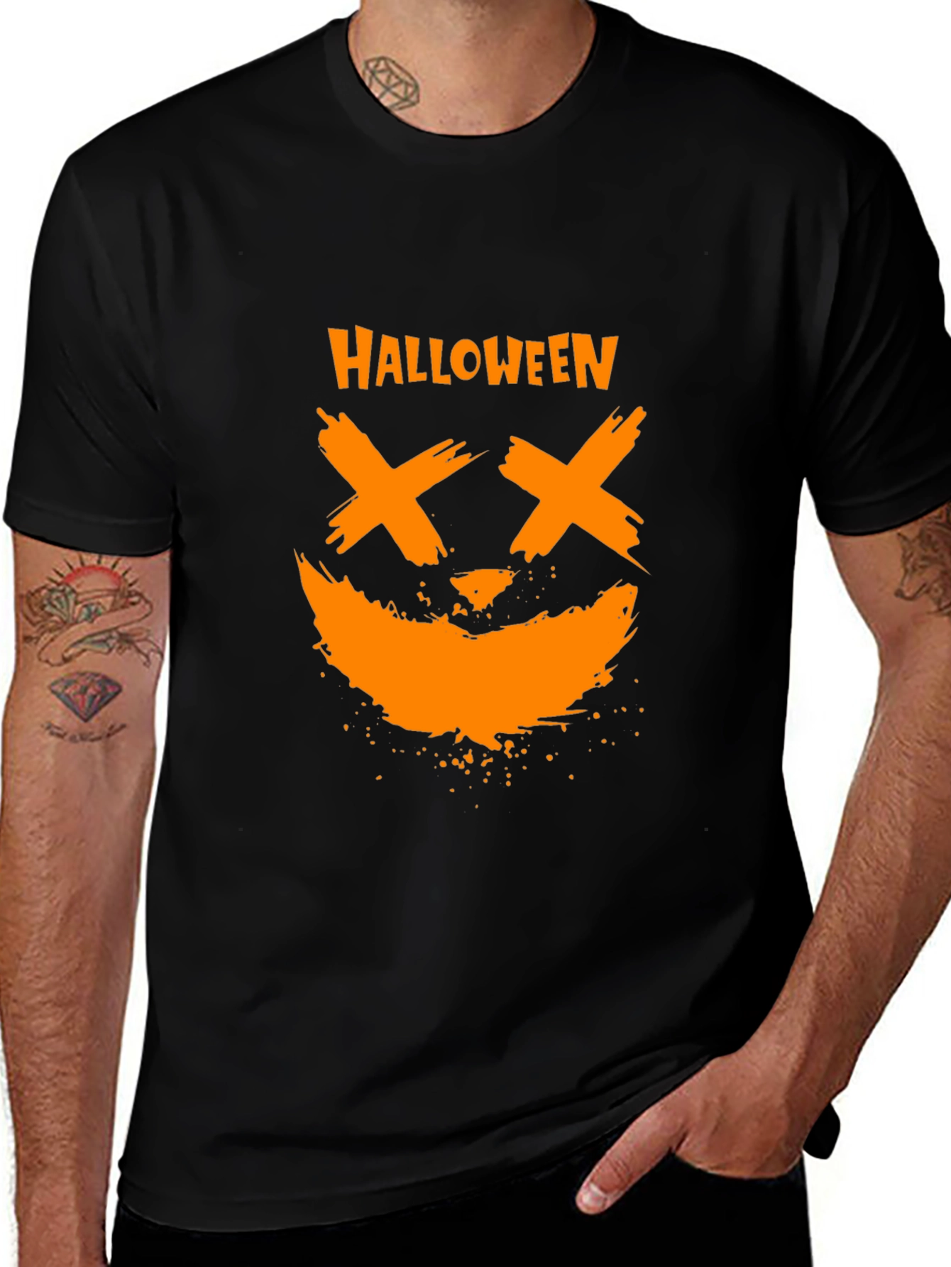 Halloween Pumpkin Face Graphic Tee