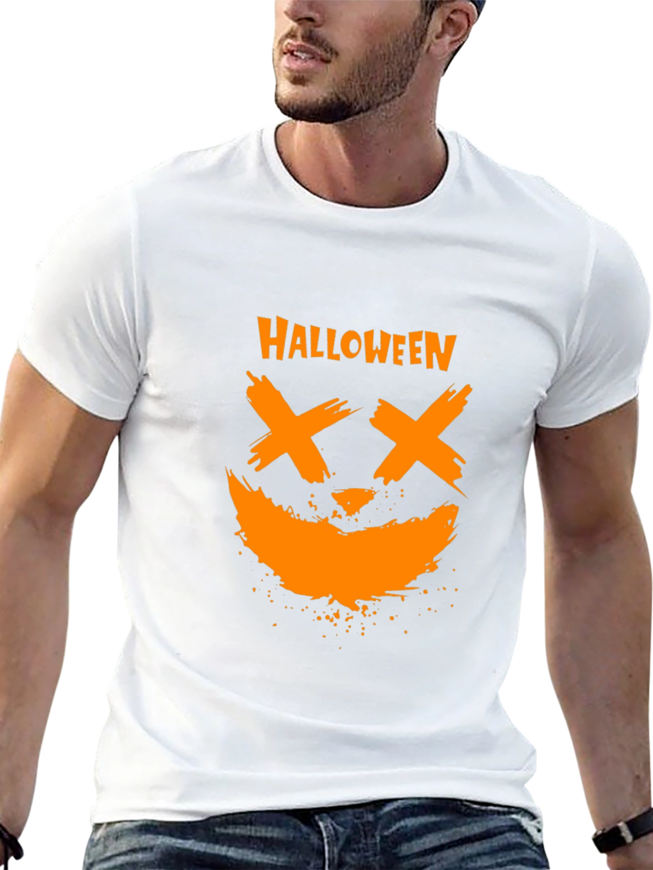 Halloween Pumpkin Face Graphic Tee