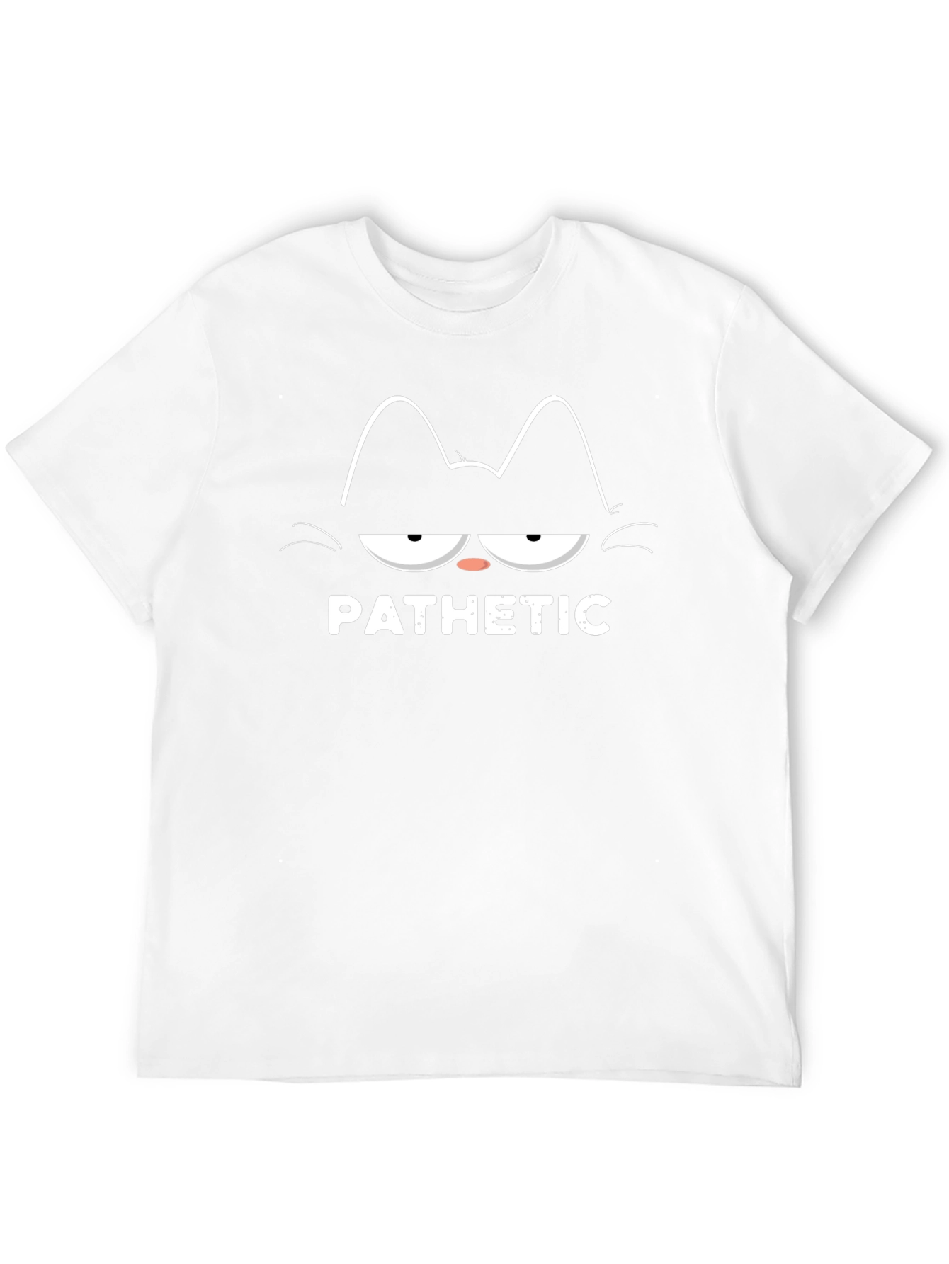 Pathetic Cat Graphic T-Shirt - Black