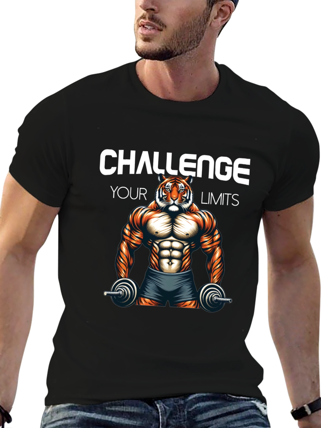 Challenge Your Limits Tiger Gym T-Shirt