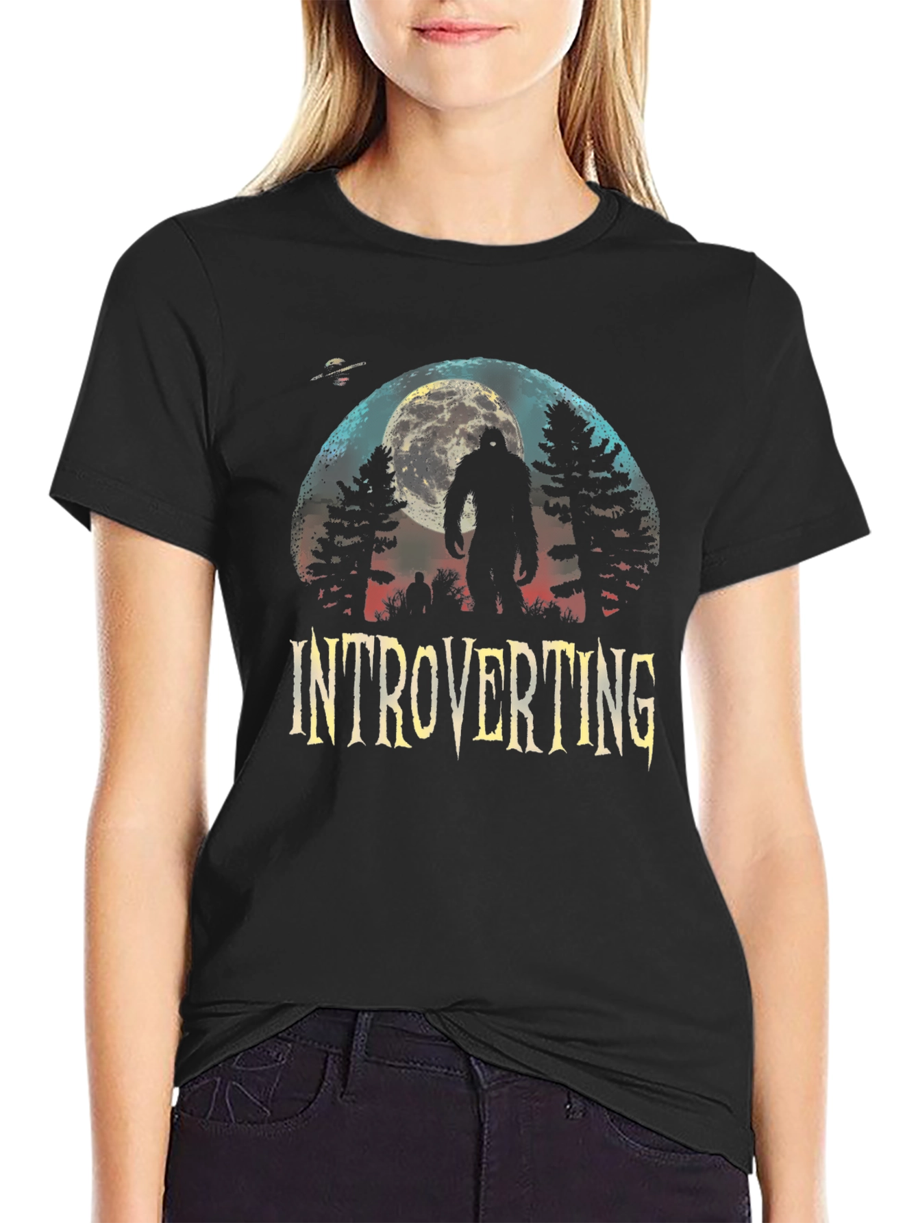Introverting Bigfoot Graphic T-Shirt
